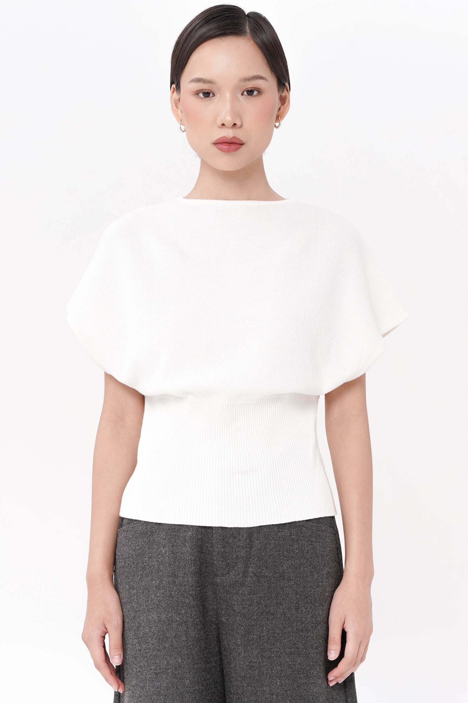 Gertie Cinched Waist Top In White