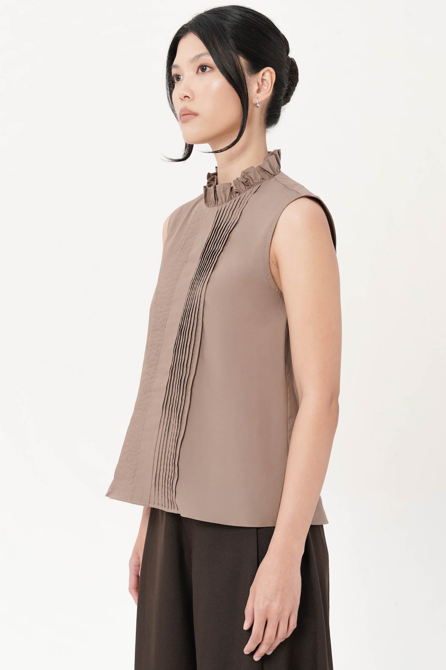 Noma Pintuck Top In Taupe