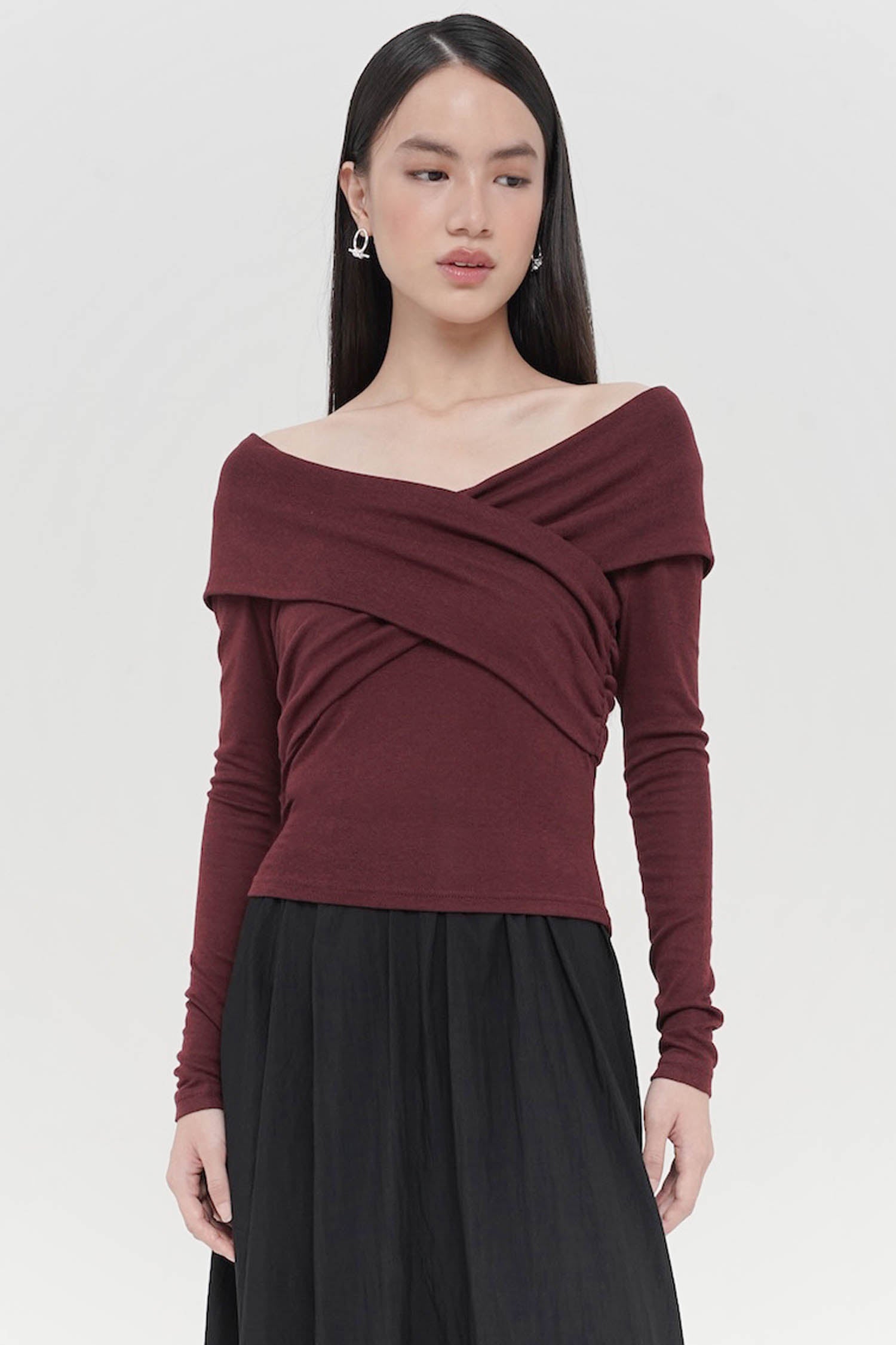 Moen Criss Cross Top In Maroon