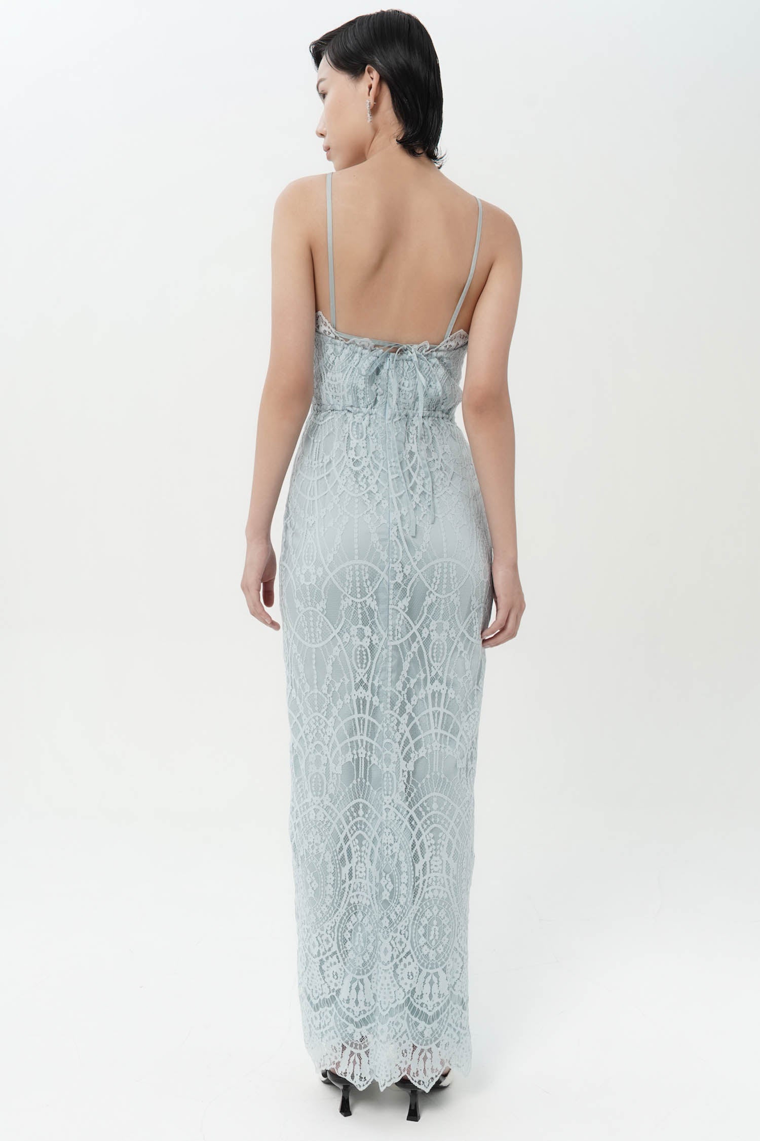 Marsaili Lace Maxi Dress In Blue