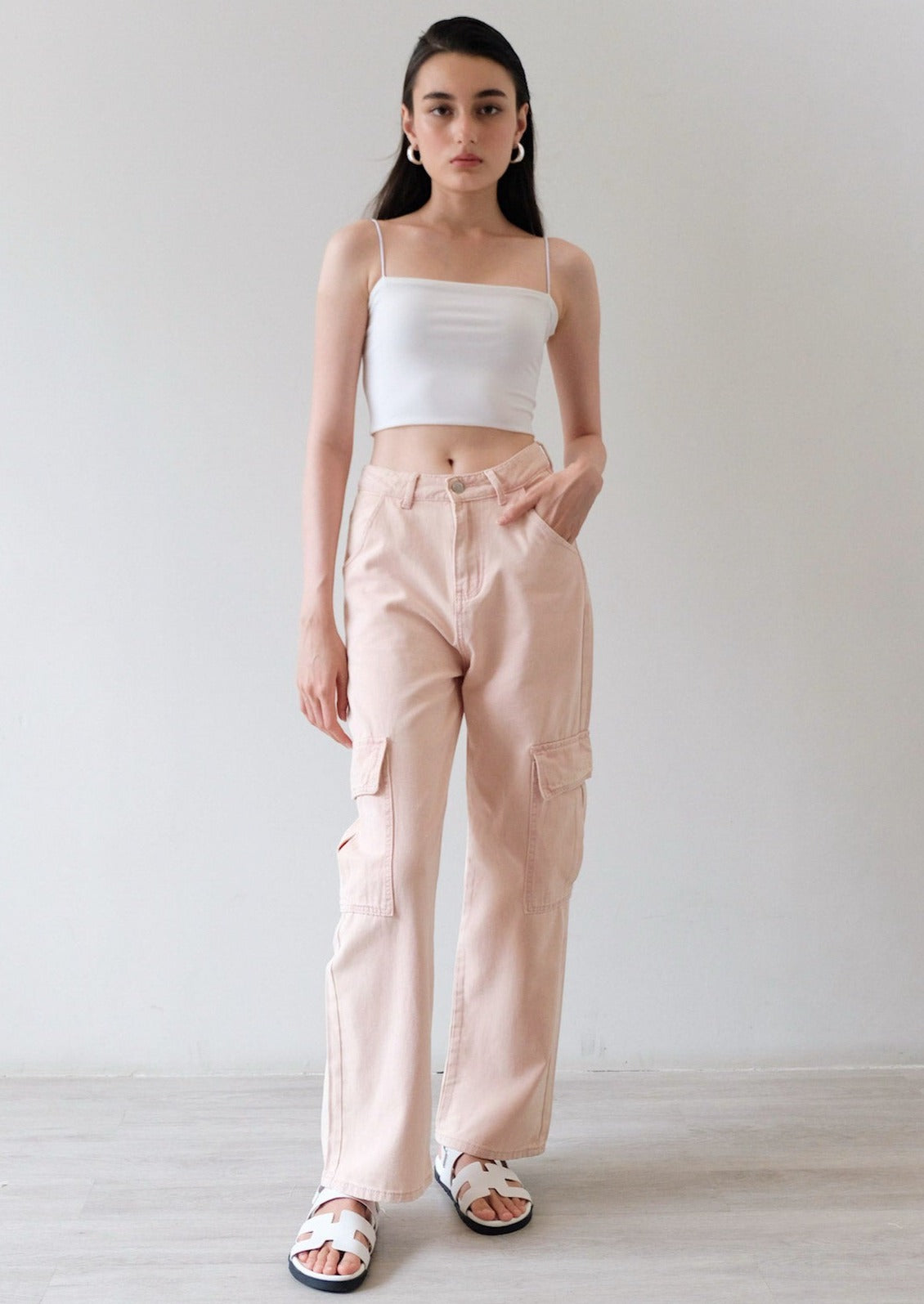 Dommie Cargo Jeans in Rose