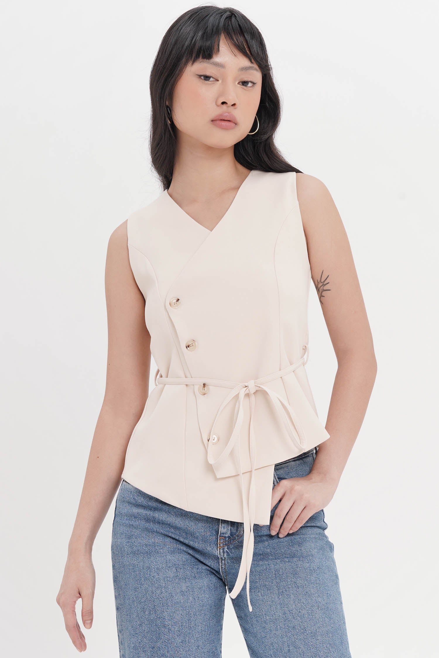 Bertha Top in Cream