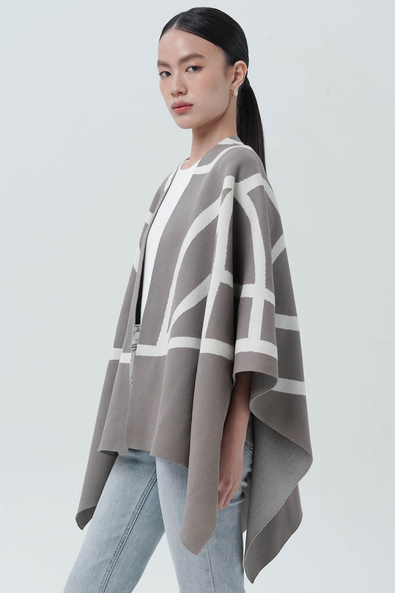 Kavish Cape Shawl In Taupe