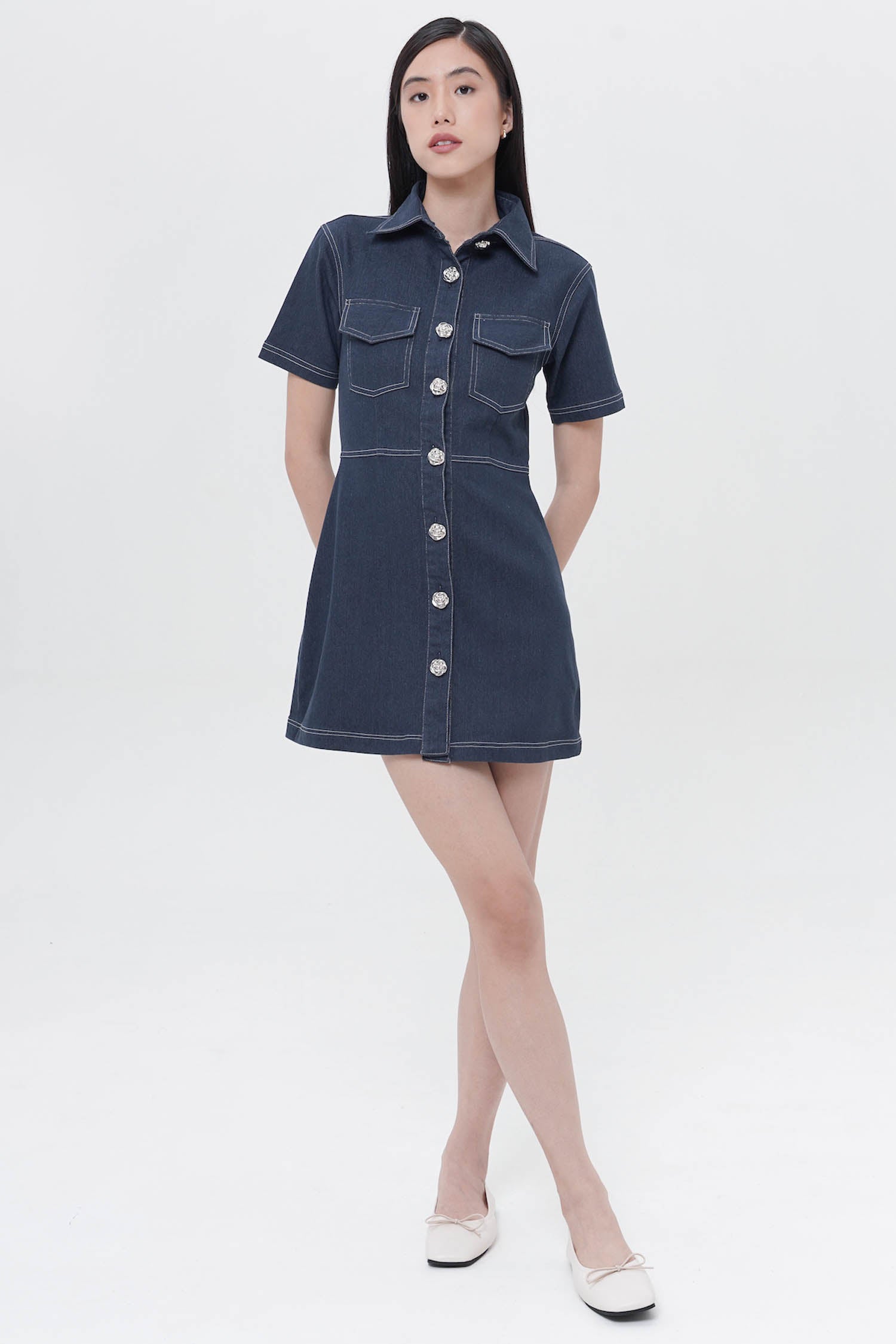 Hibo Mini Dress In Denim