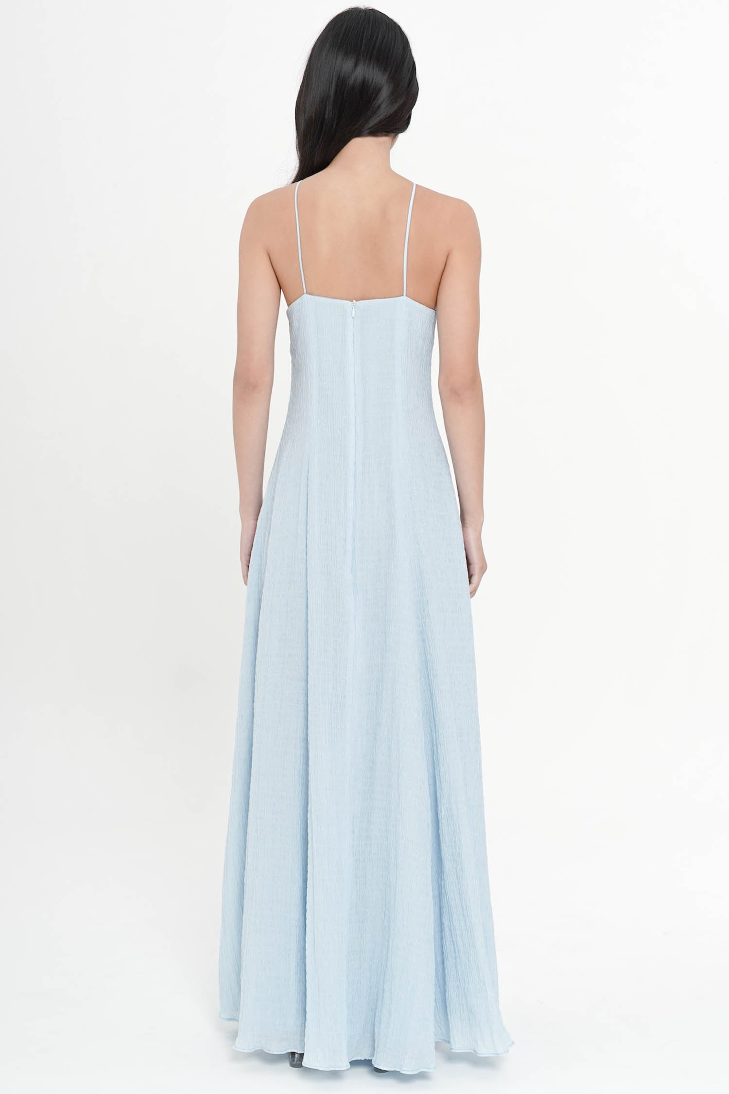 Isla Maxi Halter Dress In Blue
