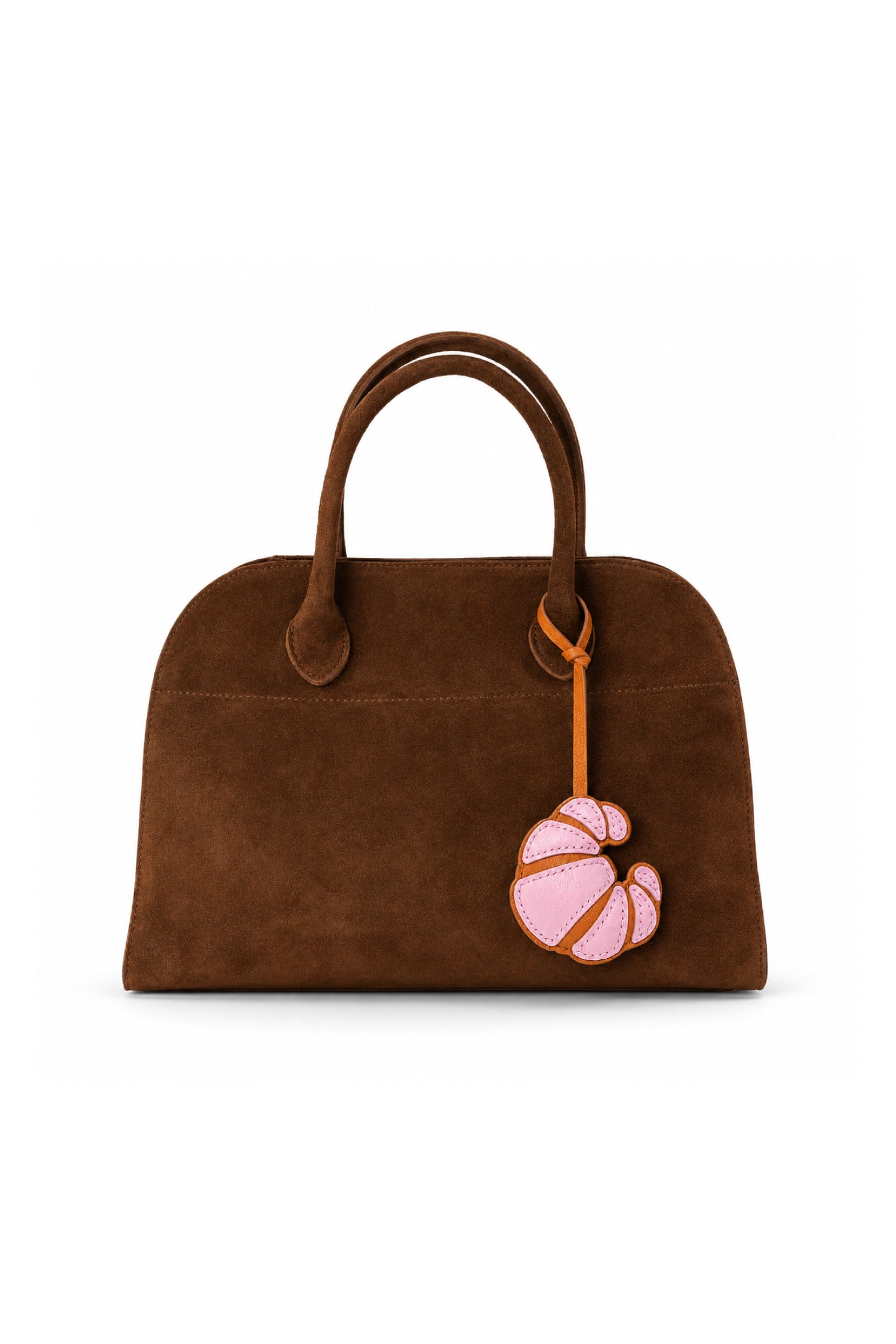 Maison Croissant Leather Charm In Pink