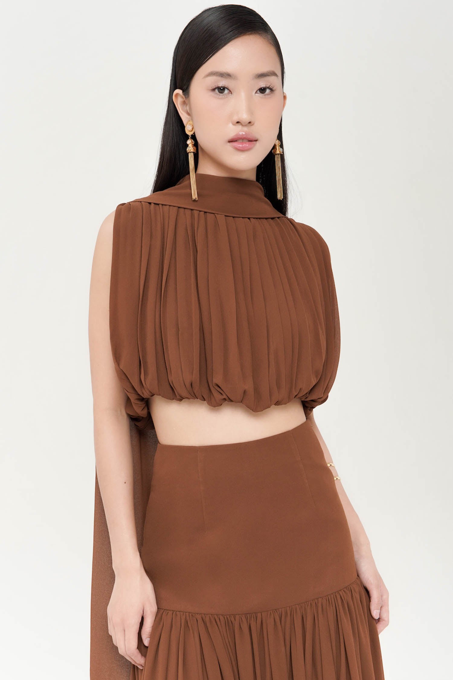 Meurice Top in Coffee Brown