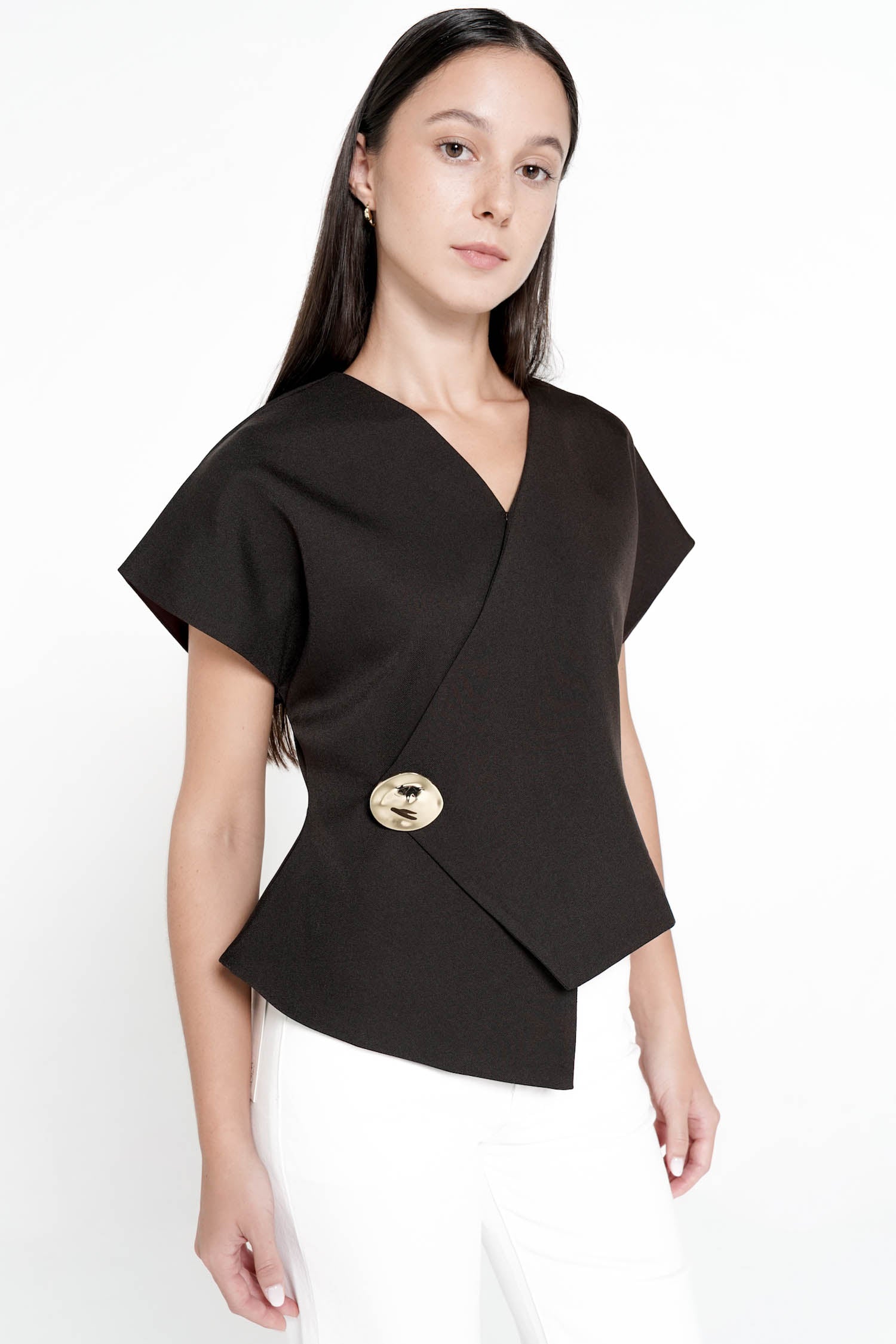 Teidi Wrap Top In Espresso