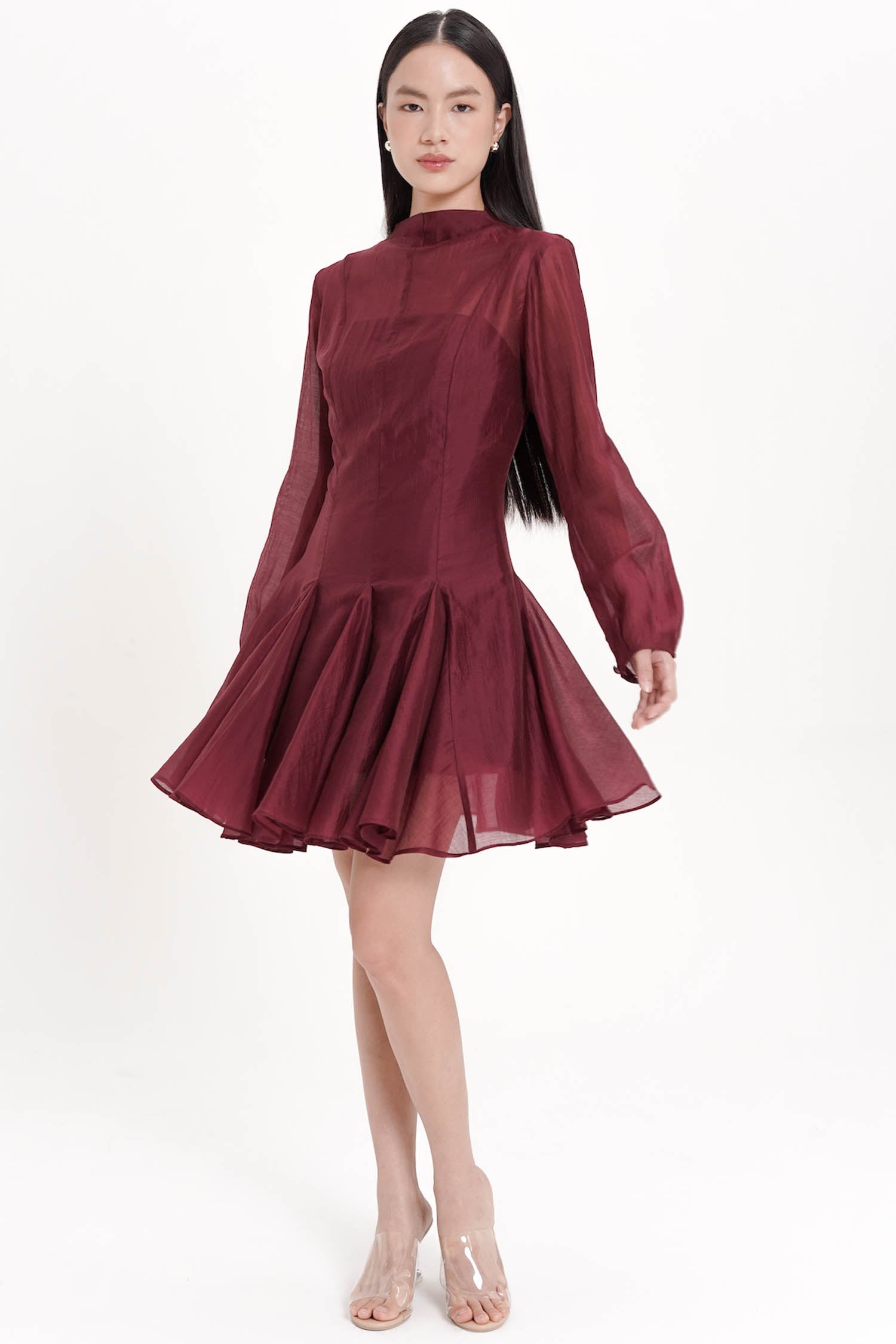 Truette Two-piece Mini Dress In Maroon