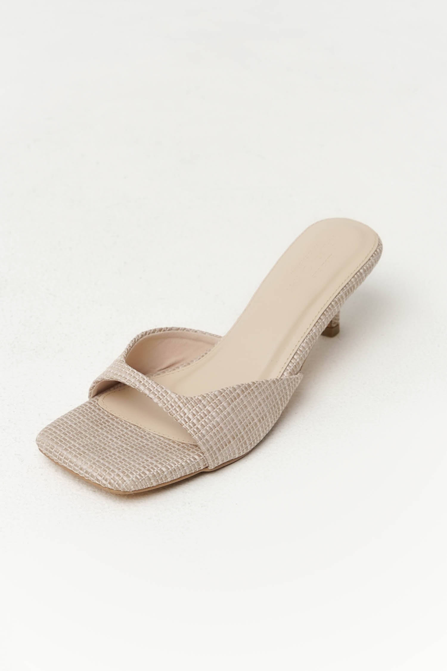 Isla Square Heels In Rattan Light