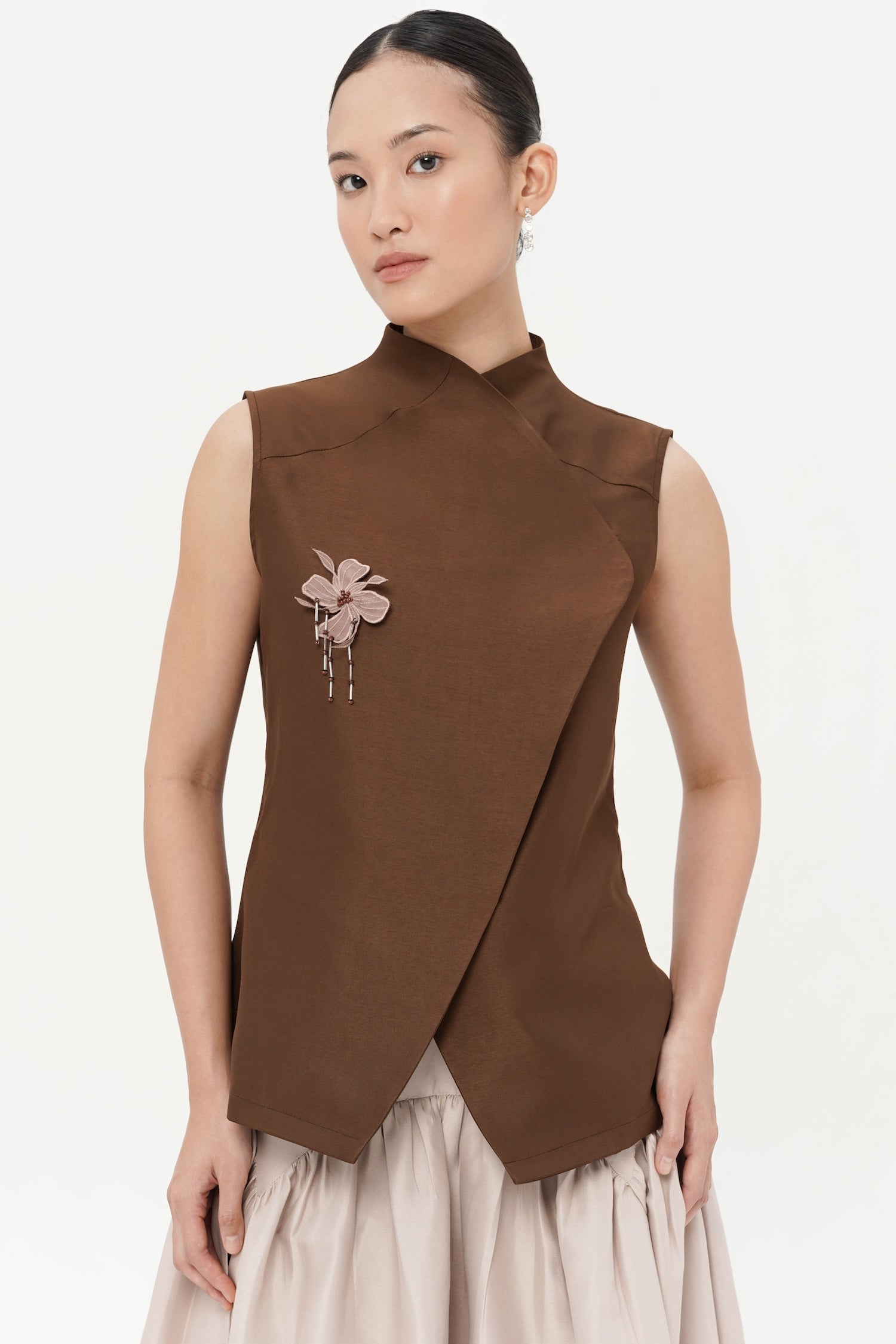 Sencha Sleeveless Top in Brown