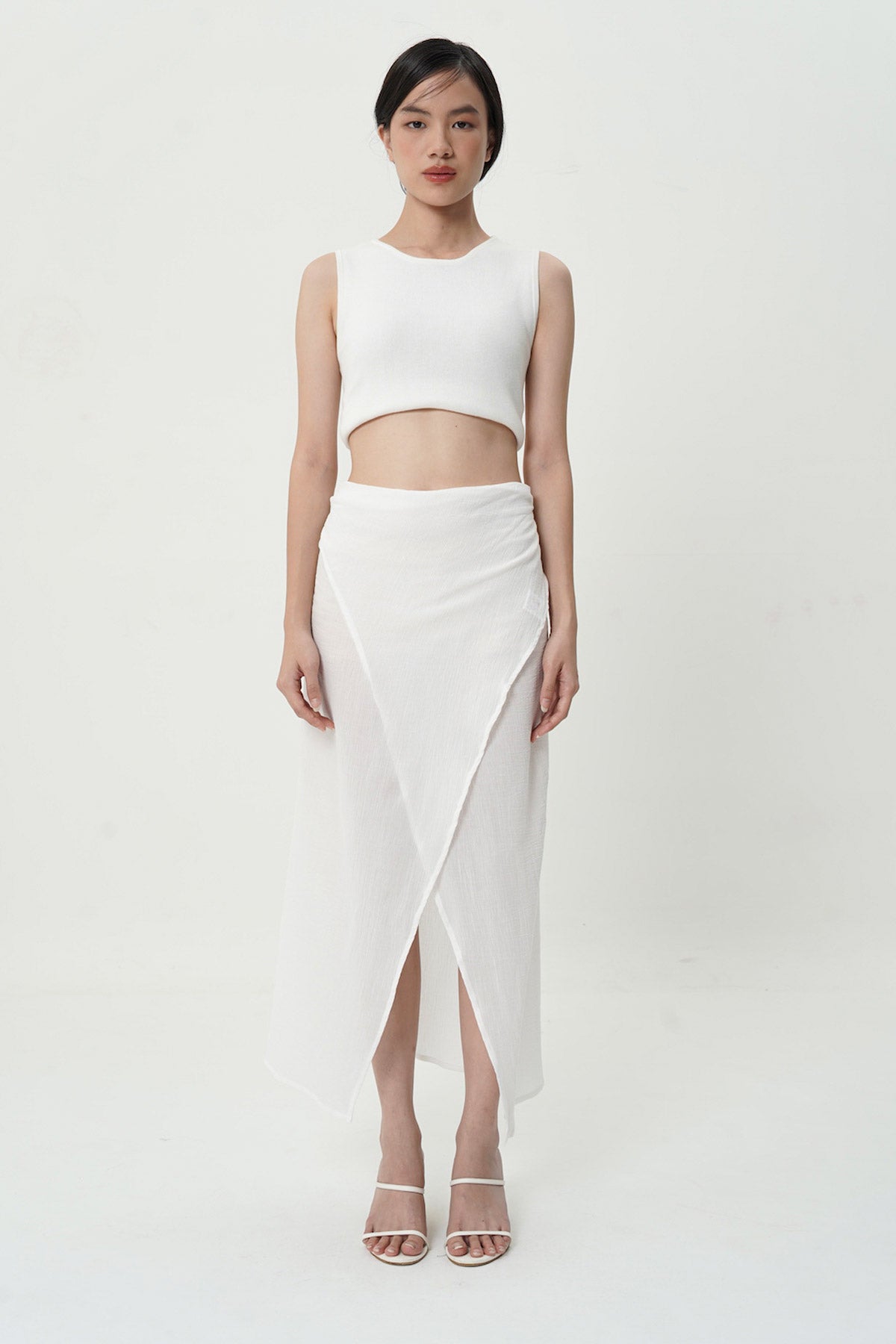 Halle Multiwrap Skirt Bottoms White (2Left)