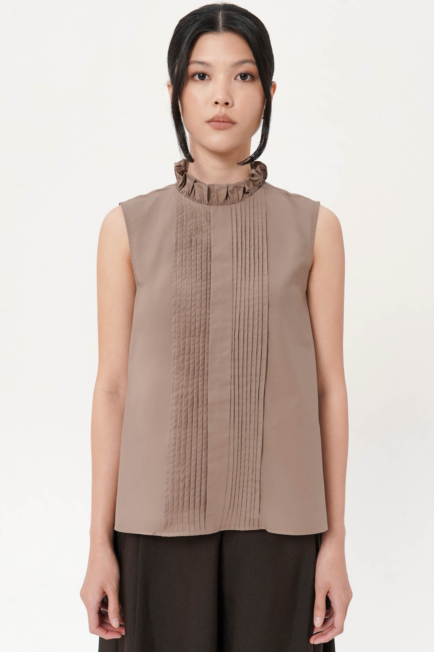Noma Pintuck Top In Taupe