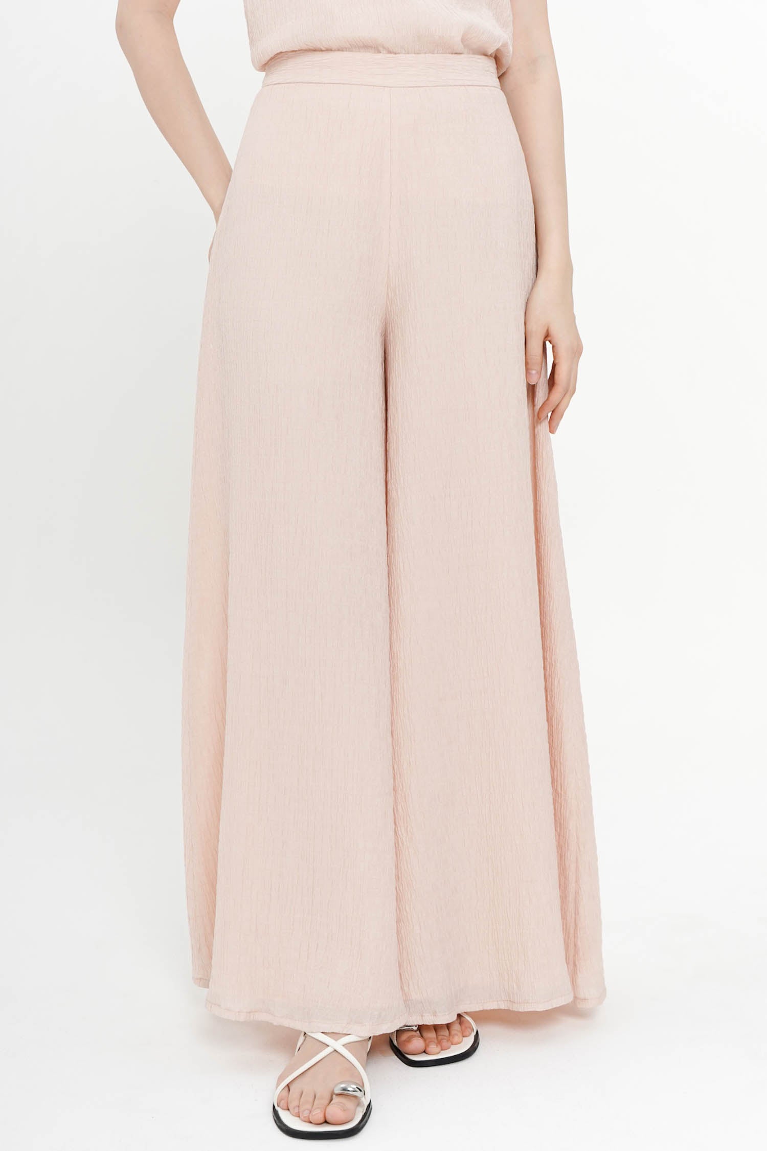 Santina Wide Leg Pants In Nude