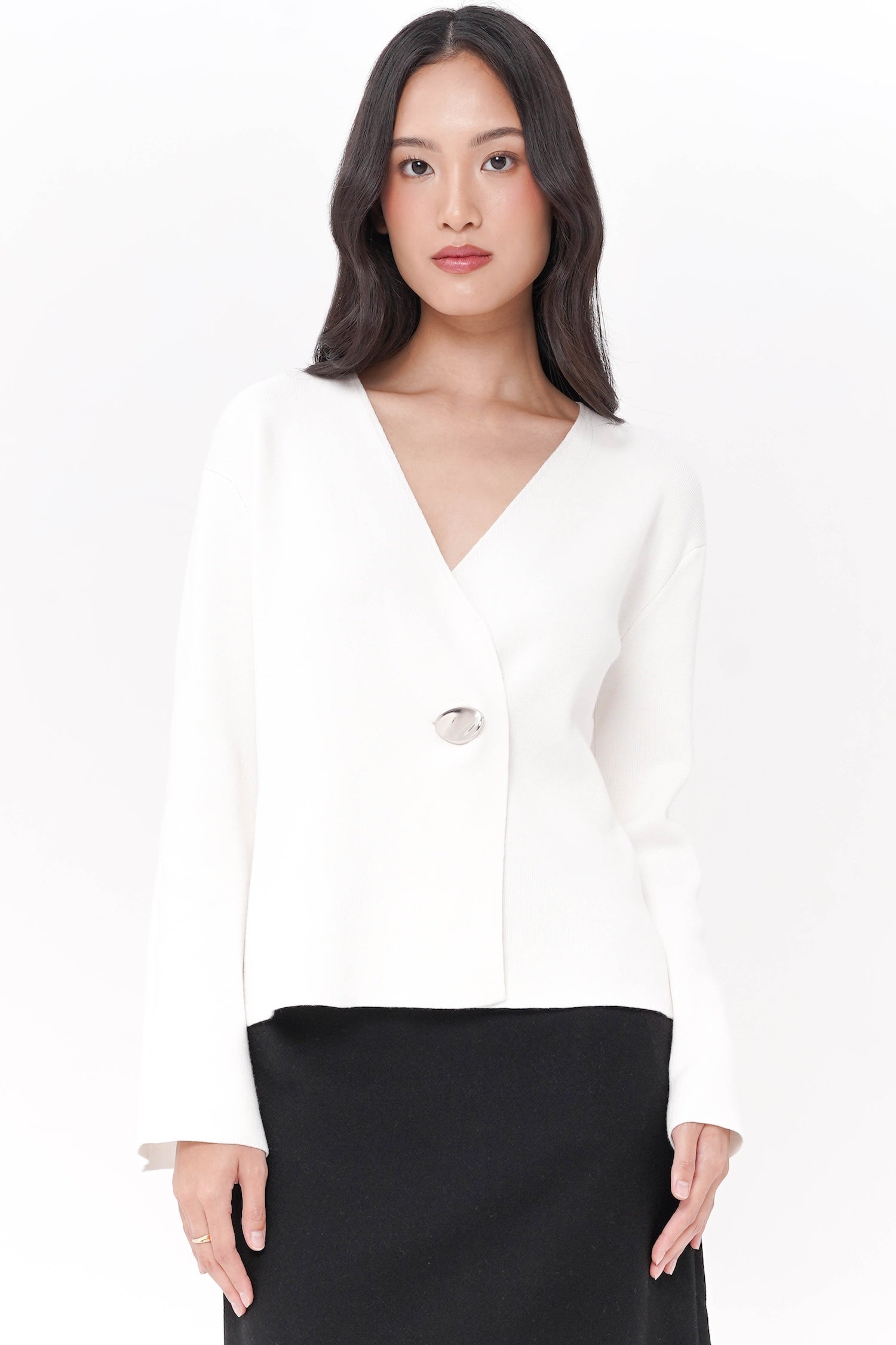 Zaina Wrap Cardigan In White