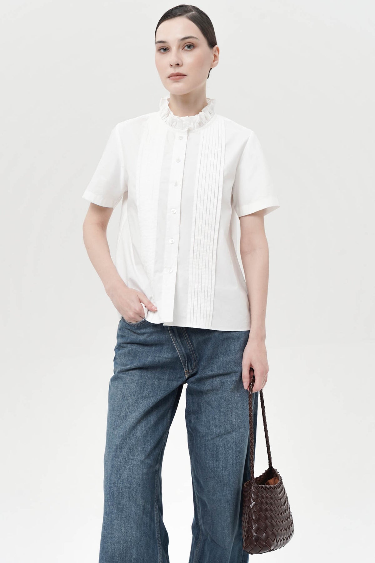 Patine Pleated Blouse In Broken White