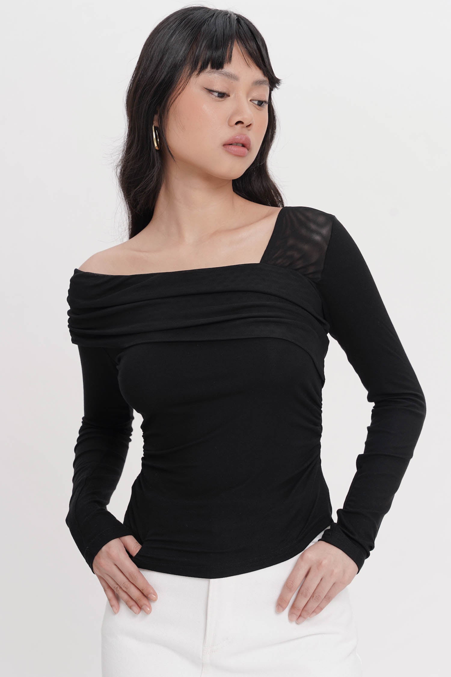 Tazzlyn Long Sleeve Top In Black