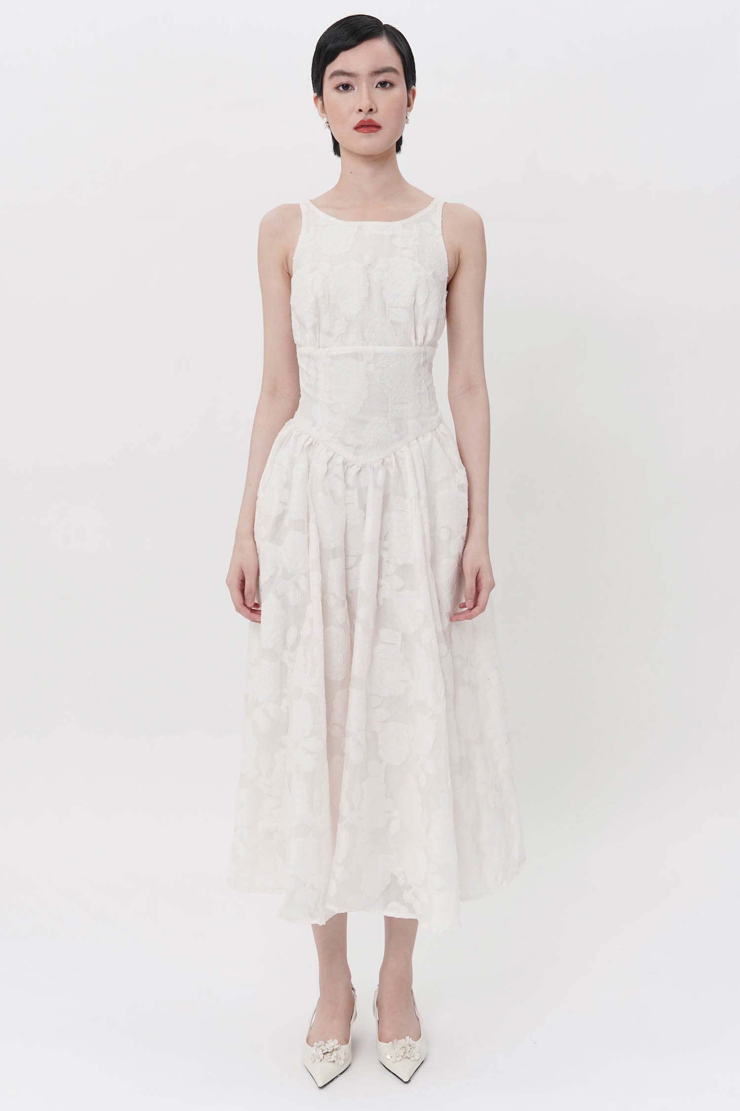 Asha Dress in Broken White