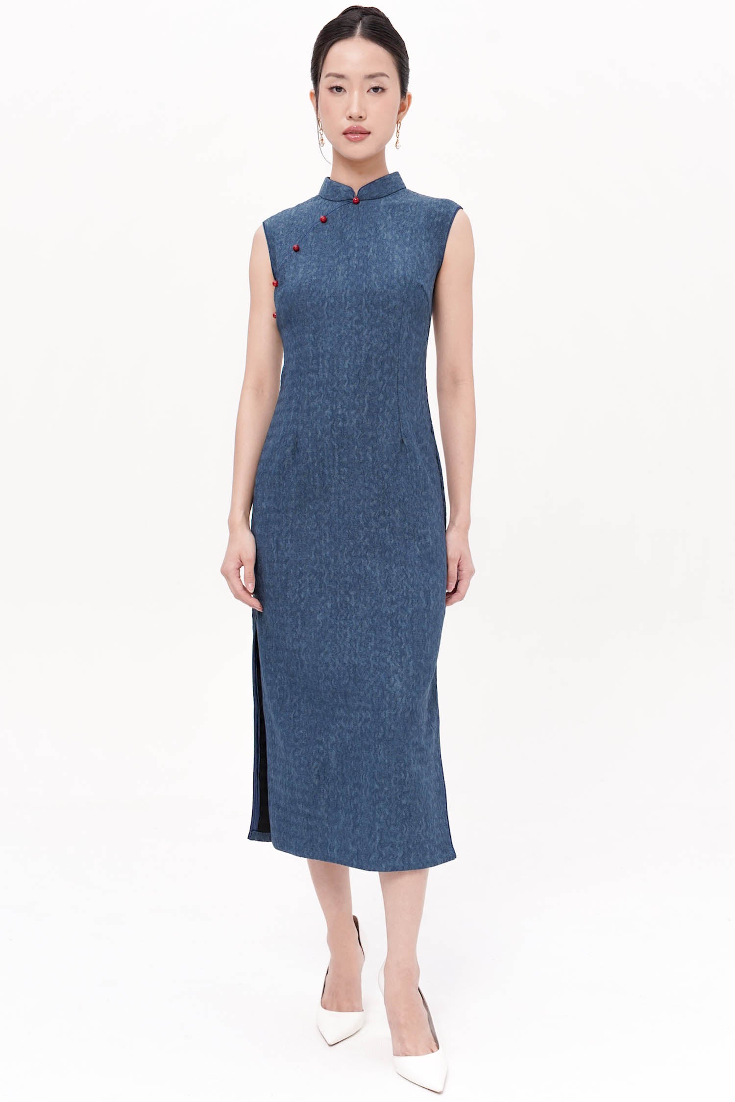 Ziran Qipao Dress In Blue