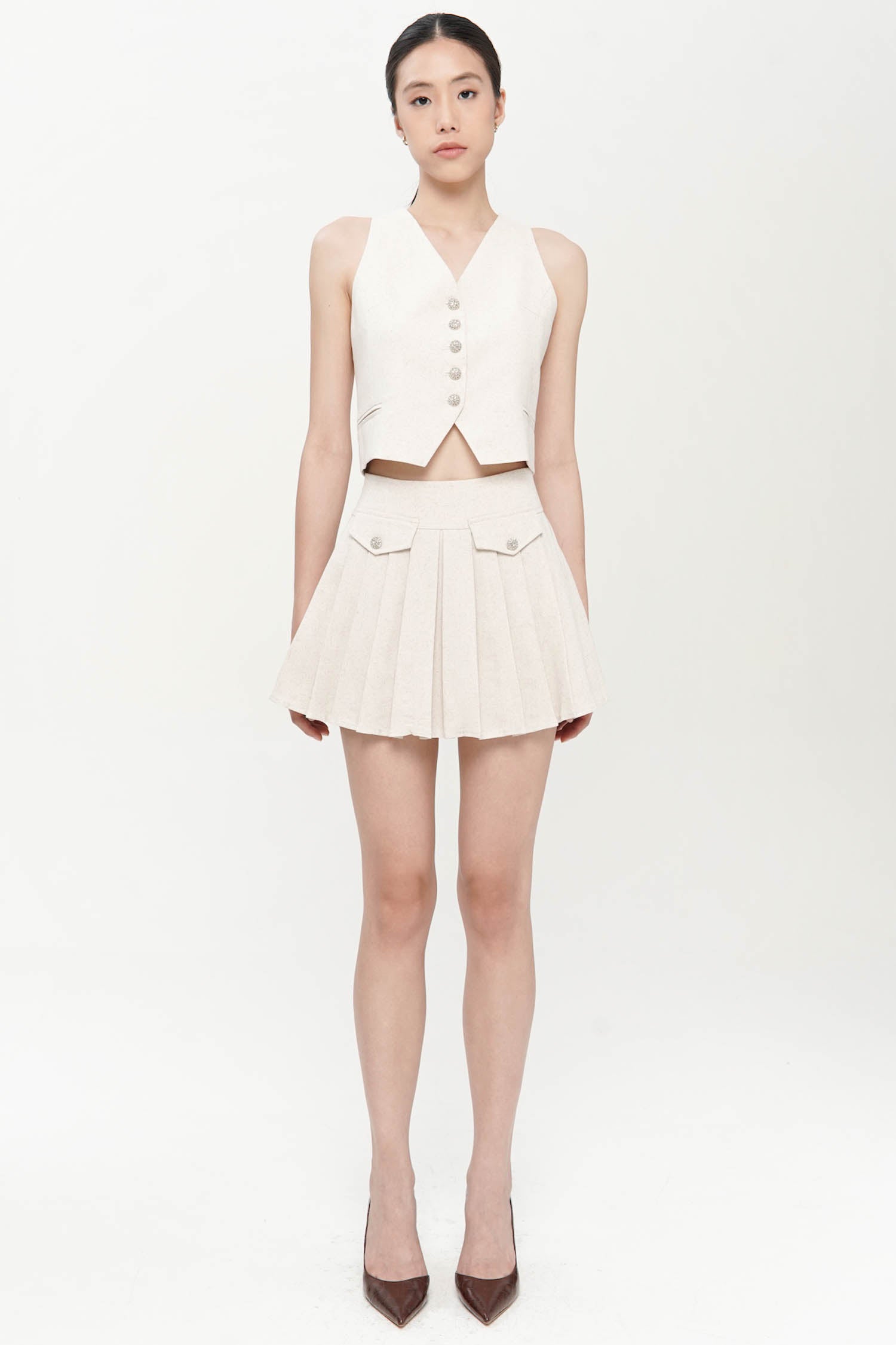 Kaelan Vest In Creme