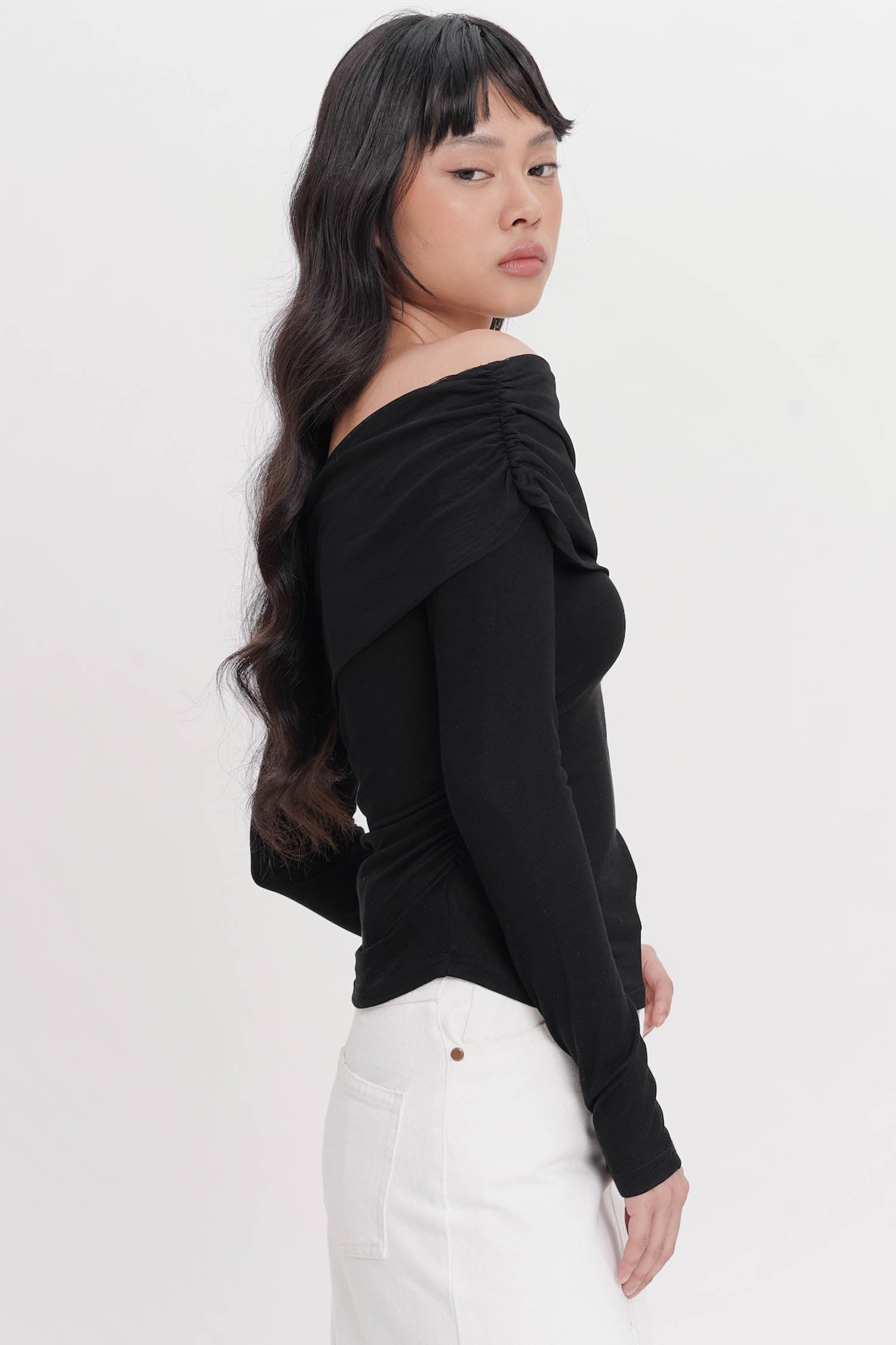 Tazzlyn Long Sleeve Top In Black