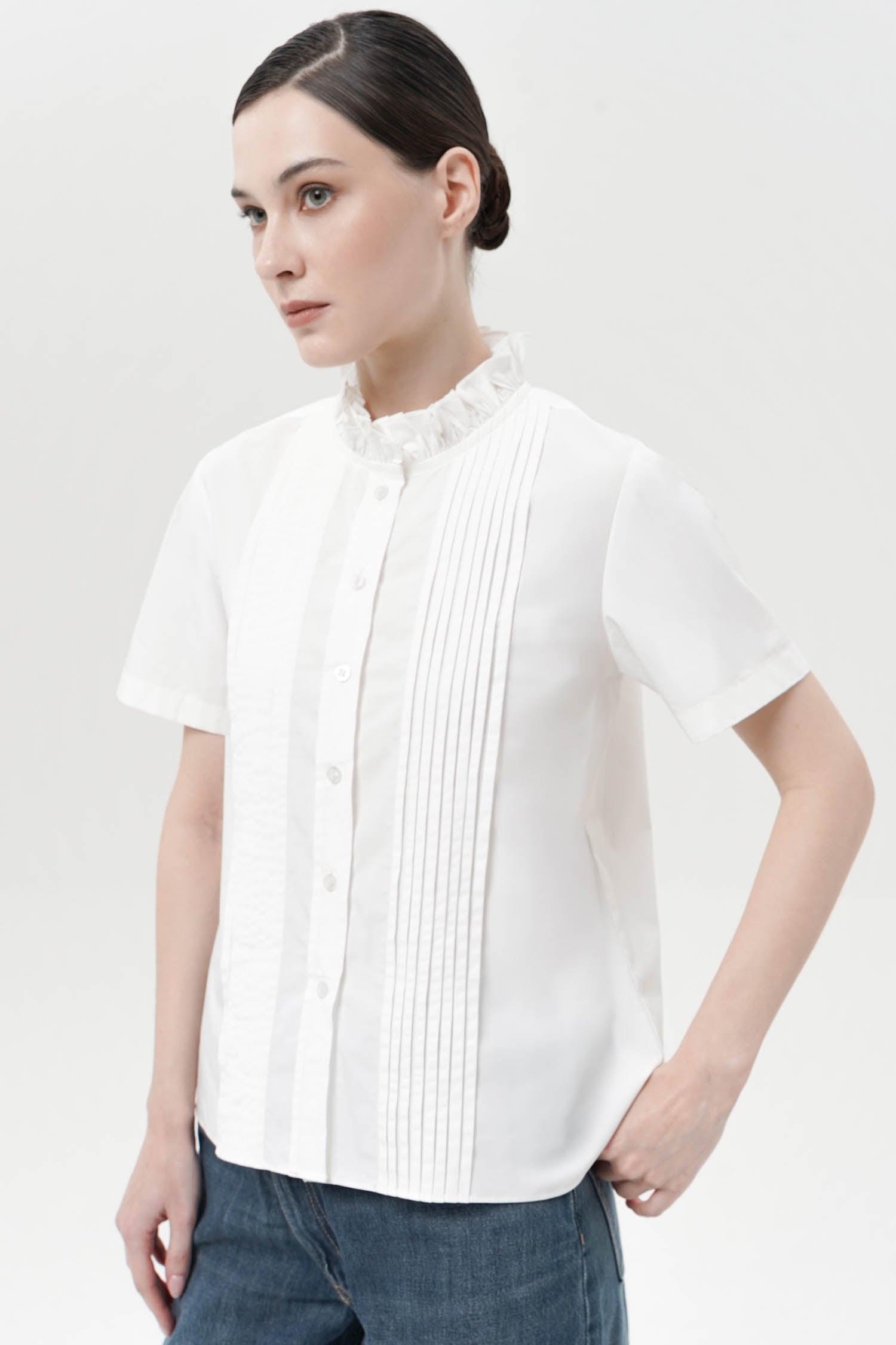 Patine Pleated Blouse In Broken White