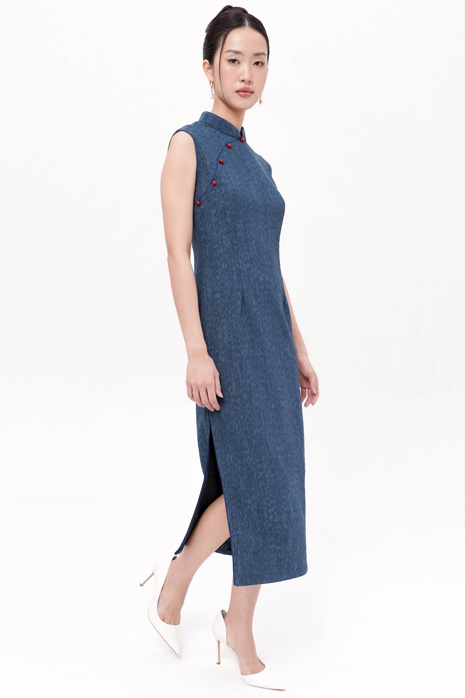 Ziran Qipao Dress In Blue