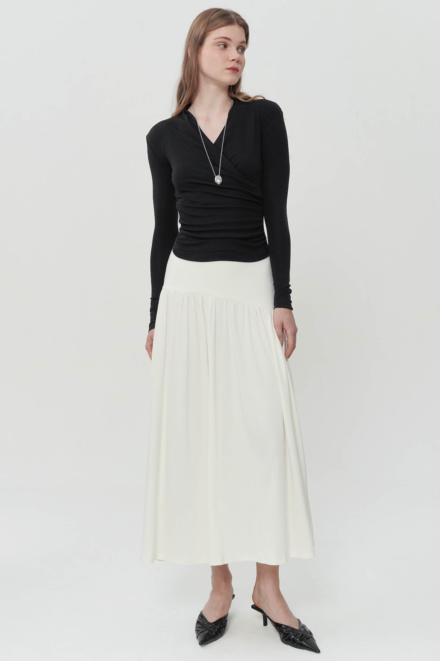 Chobi Midi Skirt In Creme