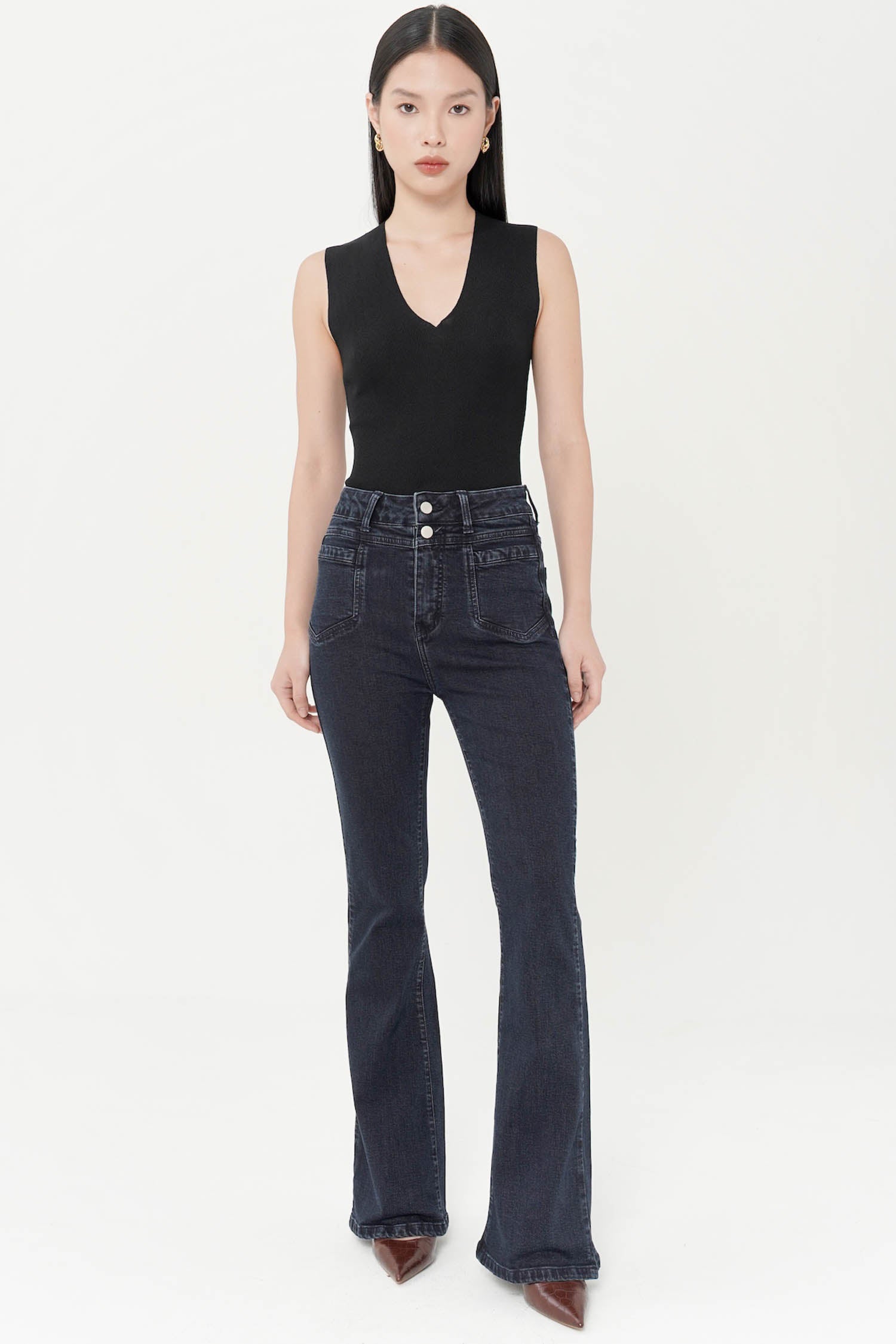Neydi High-Waist Jeans In Blue Denim