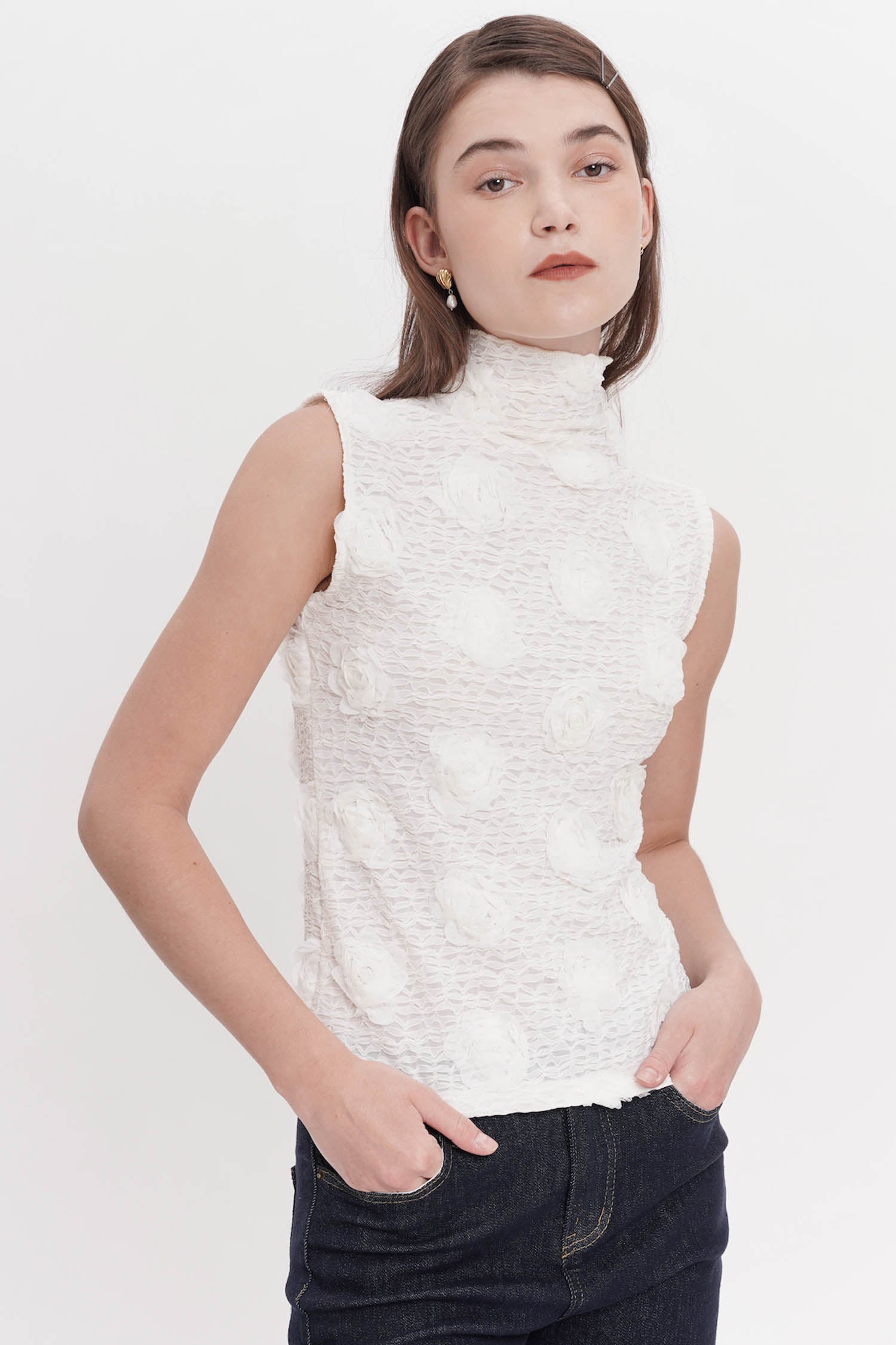 Aeryn Top In Broken White (2 LEFT)