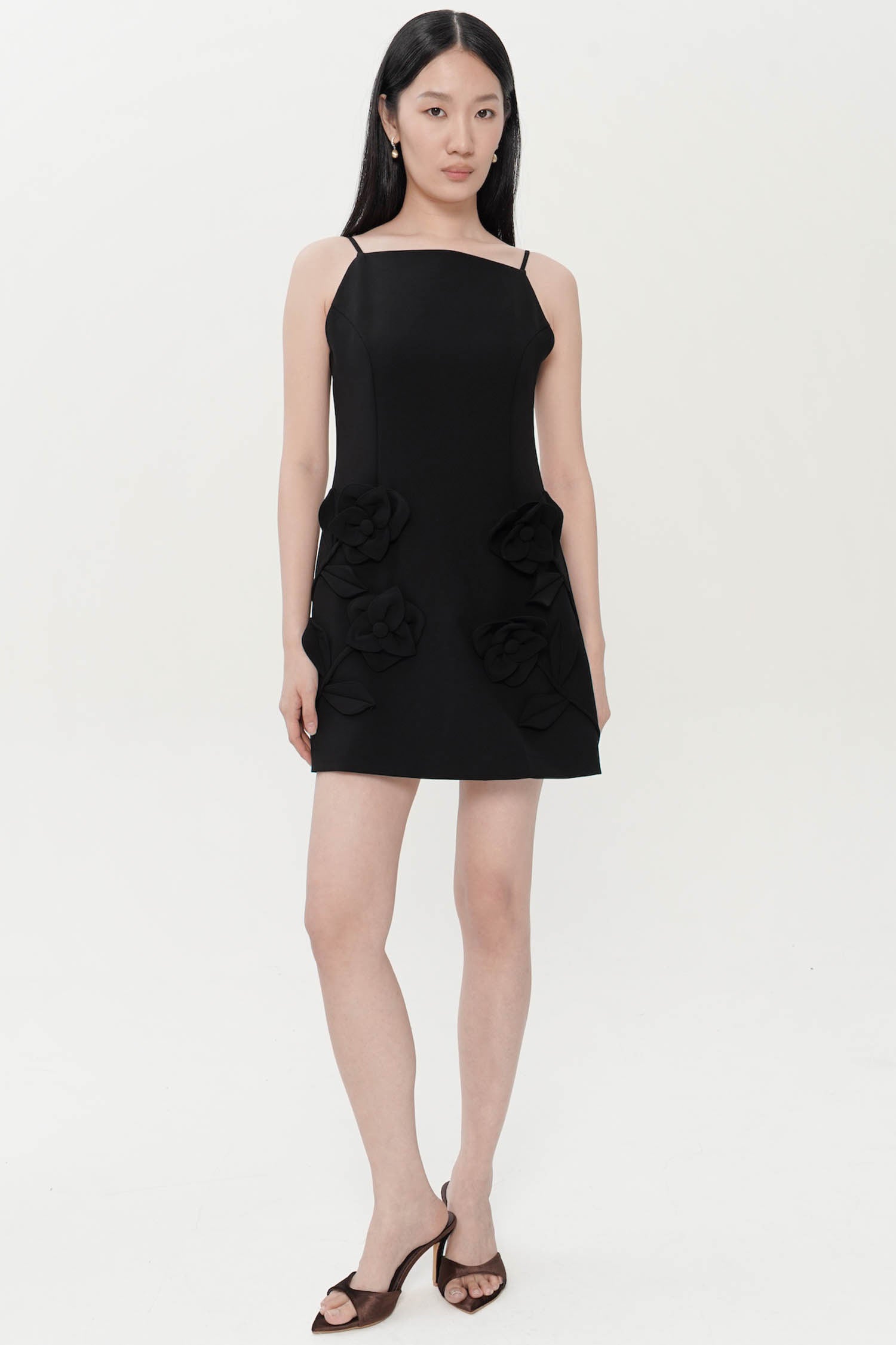 Diora Flora Mini Dress In Black