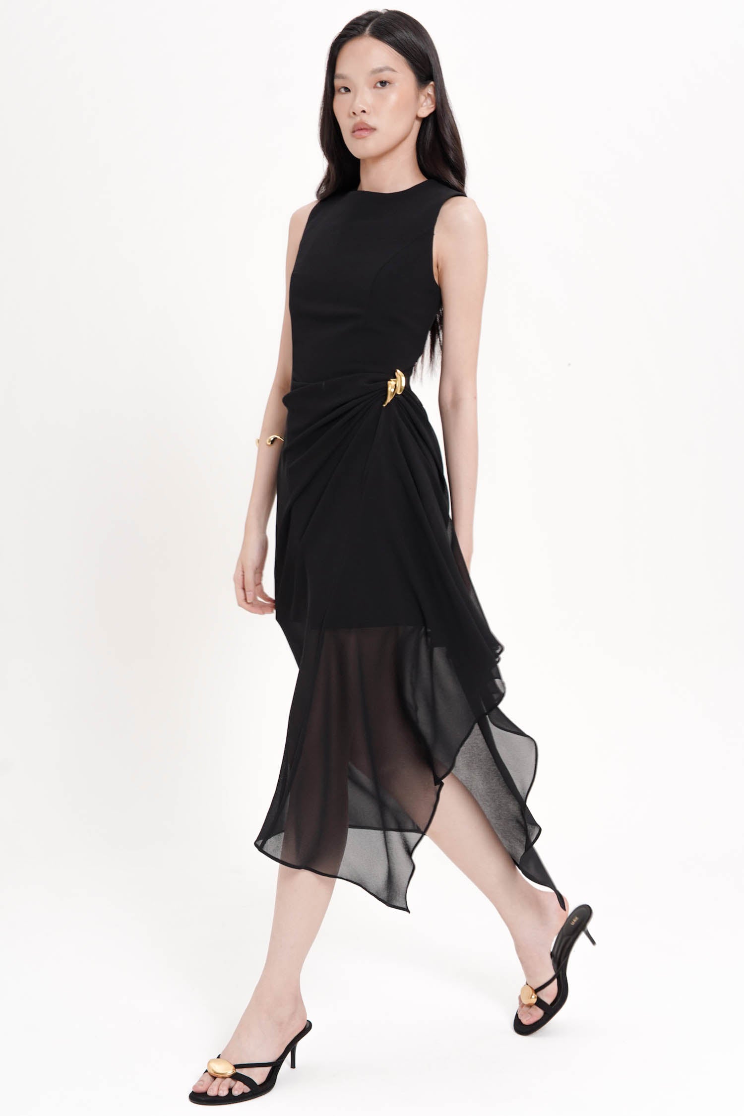 Cayson Midi Dress In Black