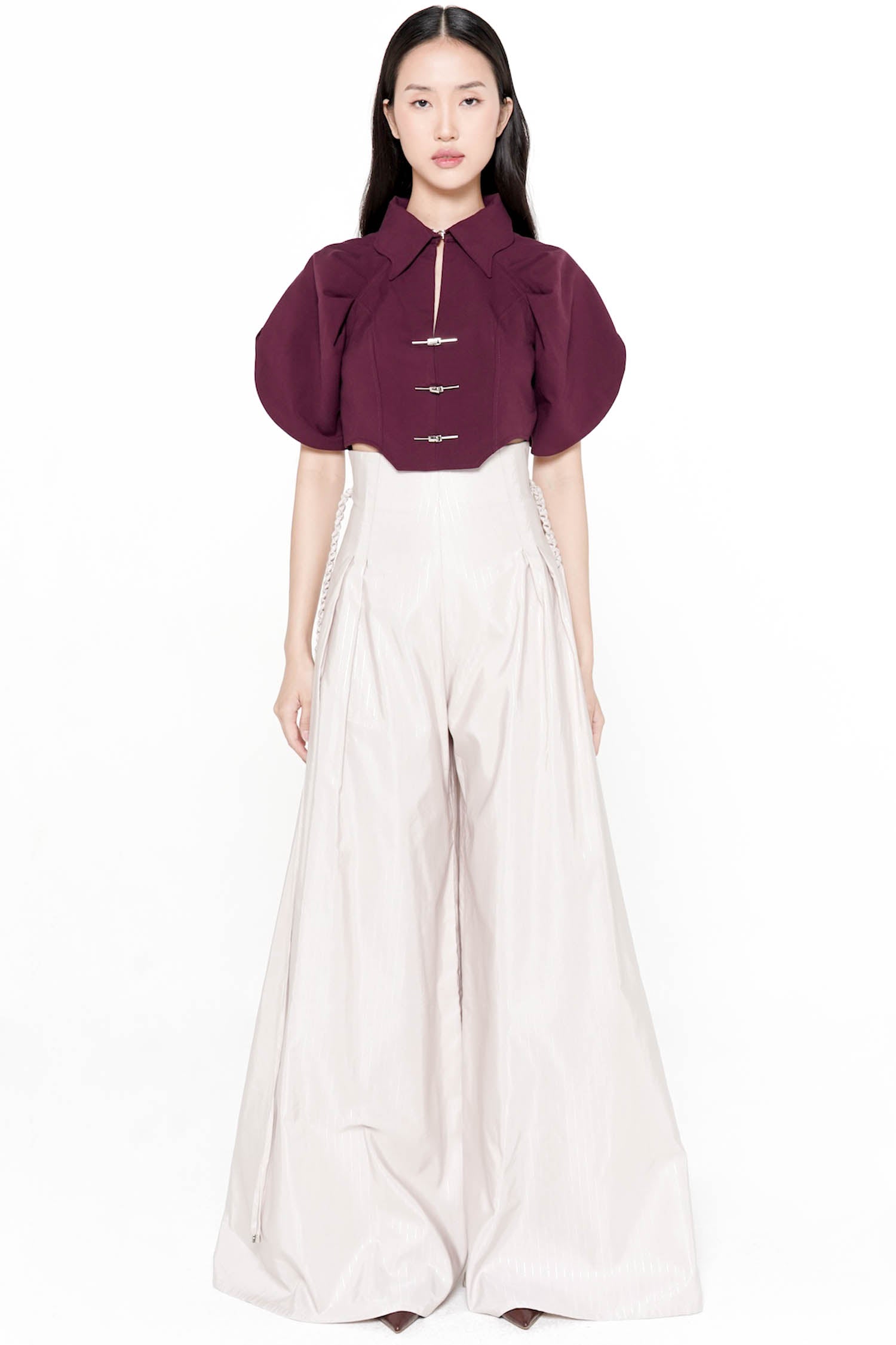 Carson Pants in Light Taupe Stripes