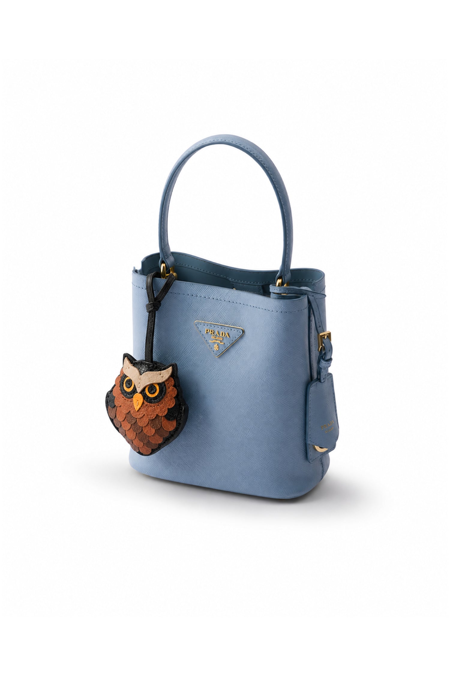 Night Hoot Owl Leather Charm In Brown