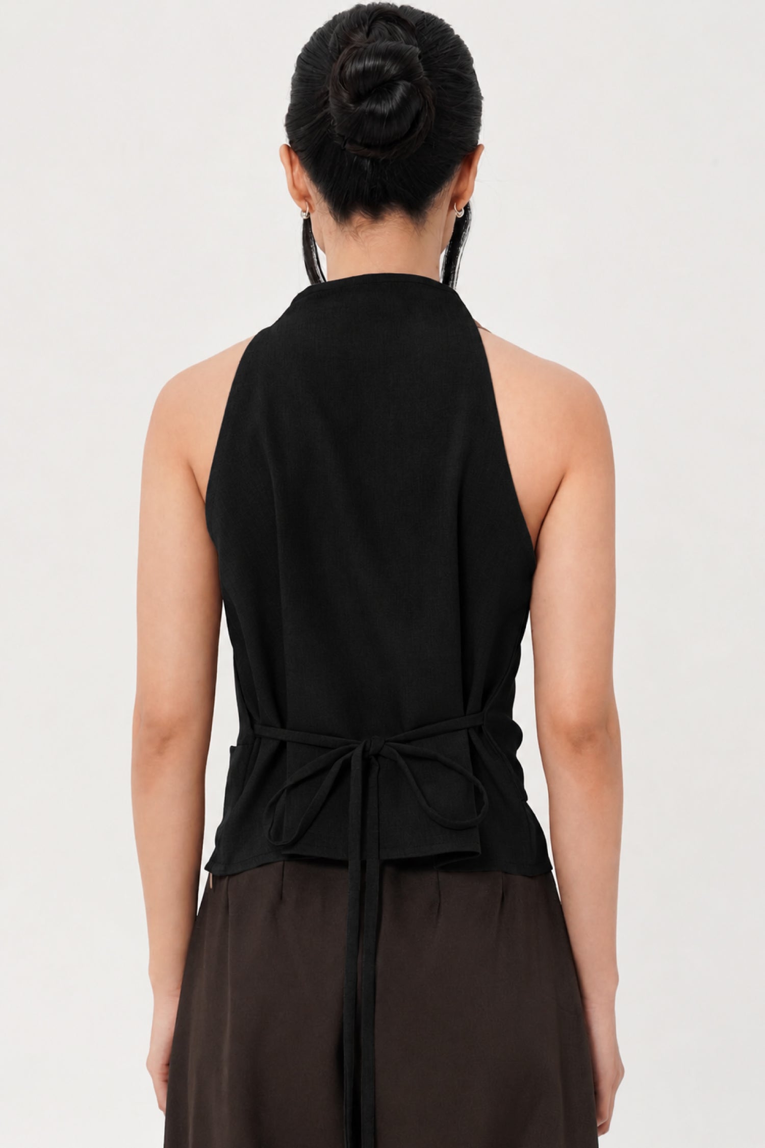 Pine Wrap Top In Black