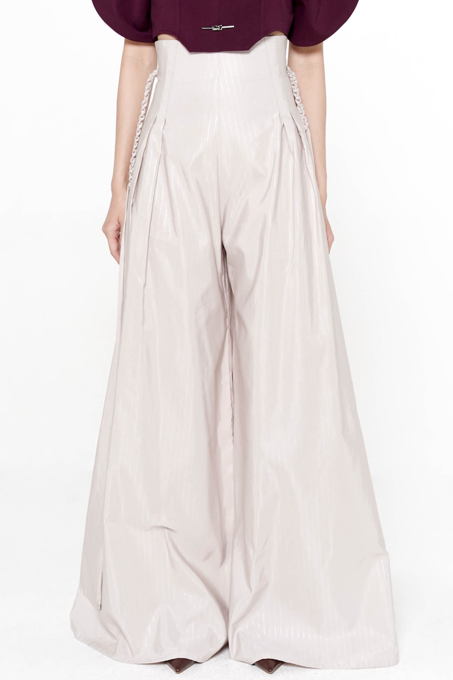 Carson Pants in Light Taupe Stripes