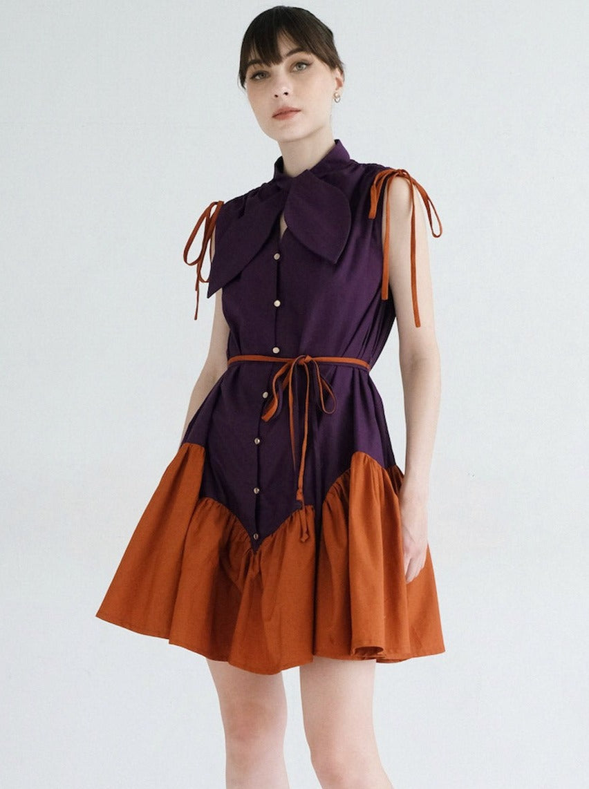 Darlene Mini Dress In Purple - Terracotta