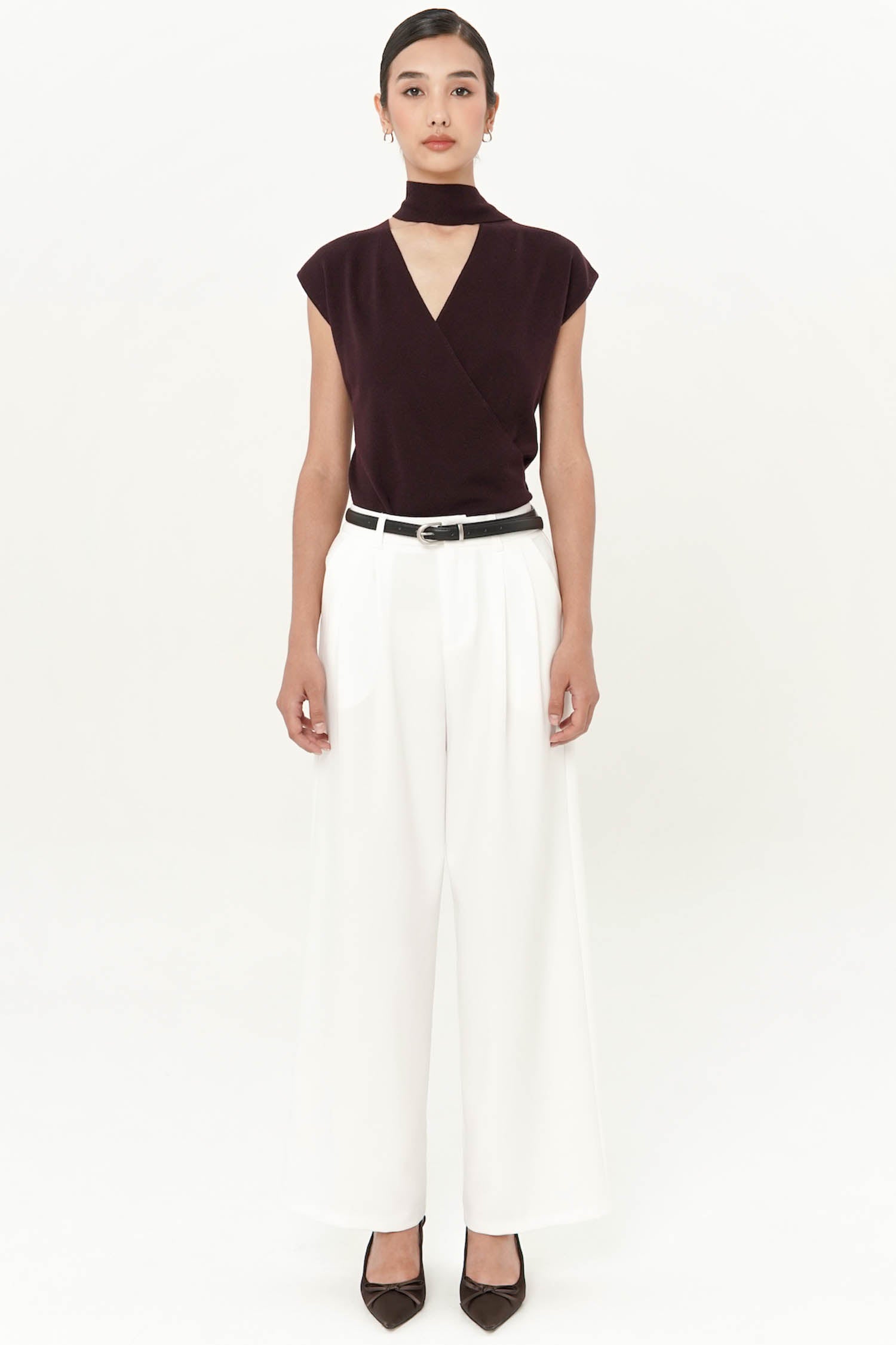 Majorie Belted Trouser In White