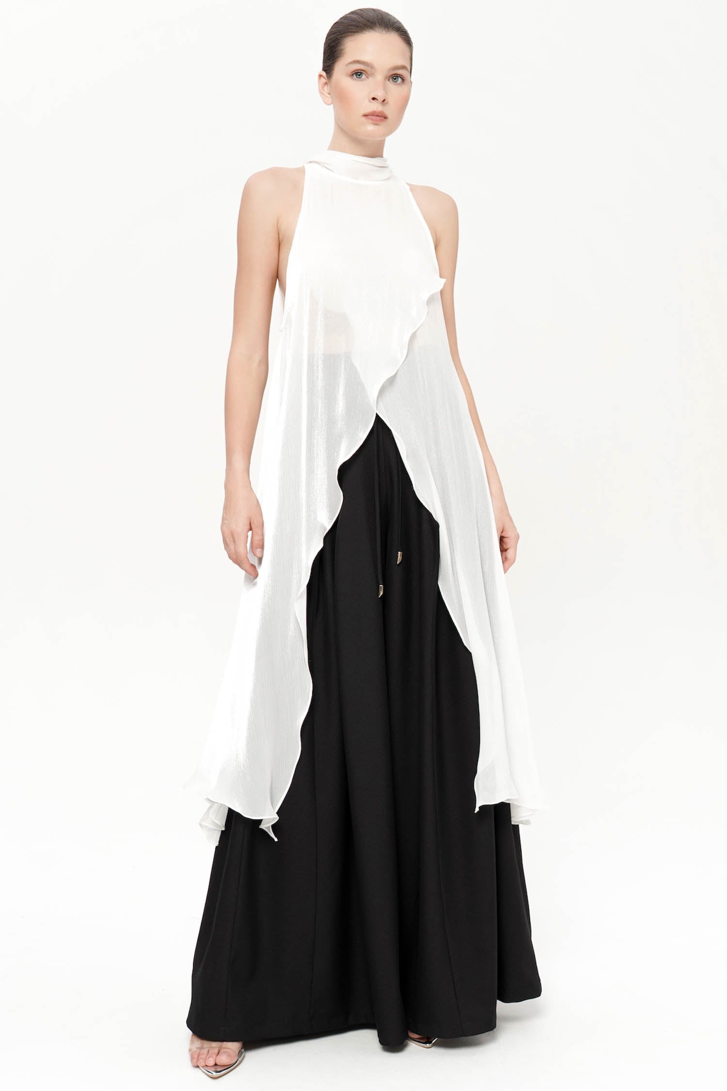 Heather Top In Pearl White