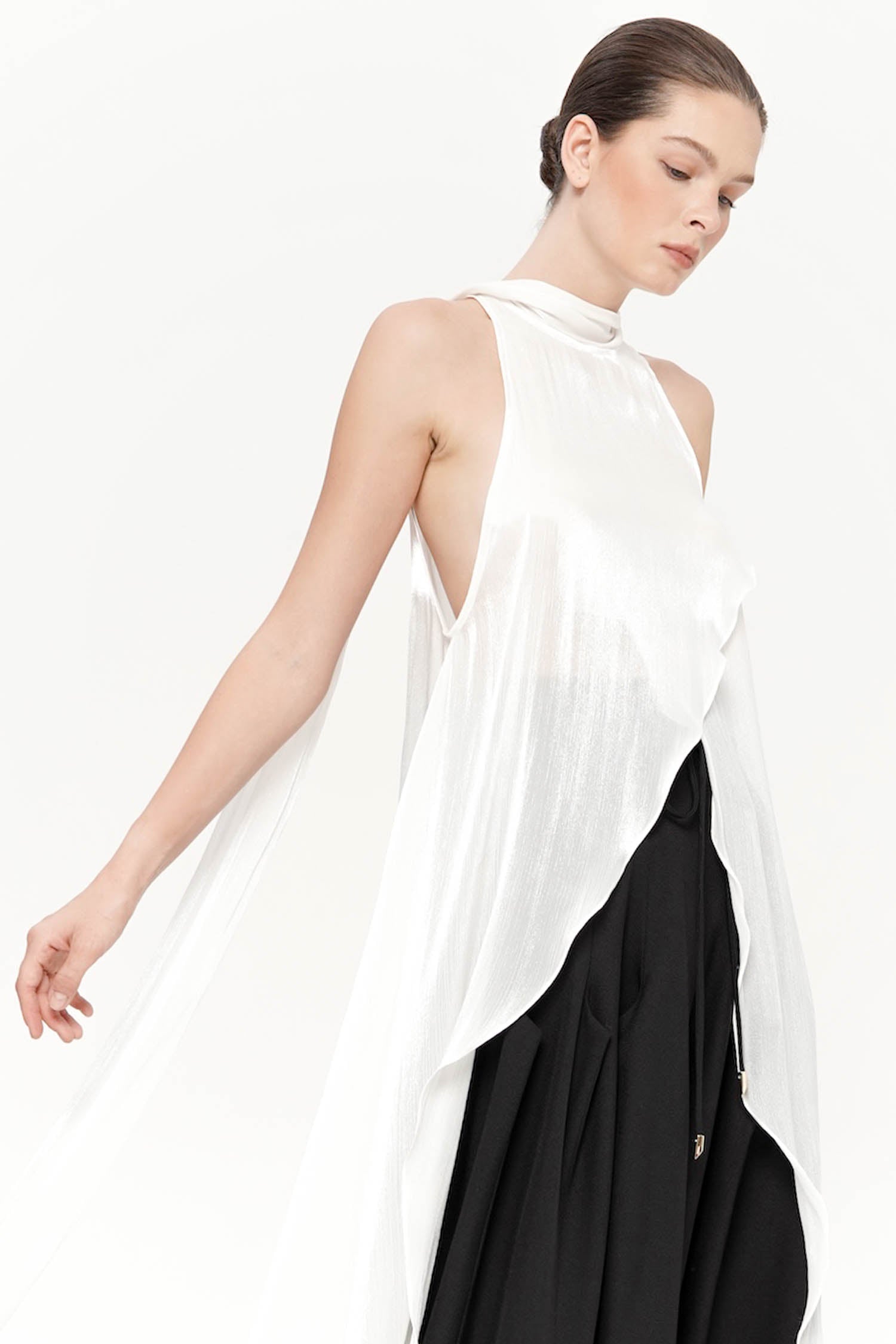 Heather Top In Pearl White