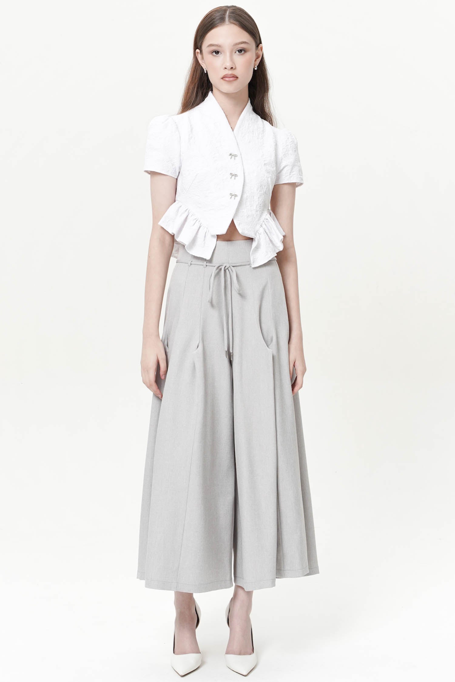 Krilo Midi Pants in Light Grey