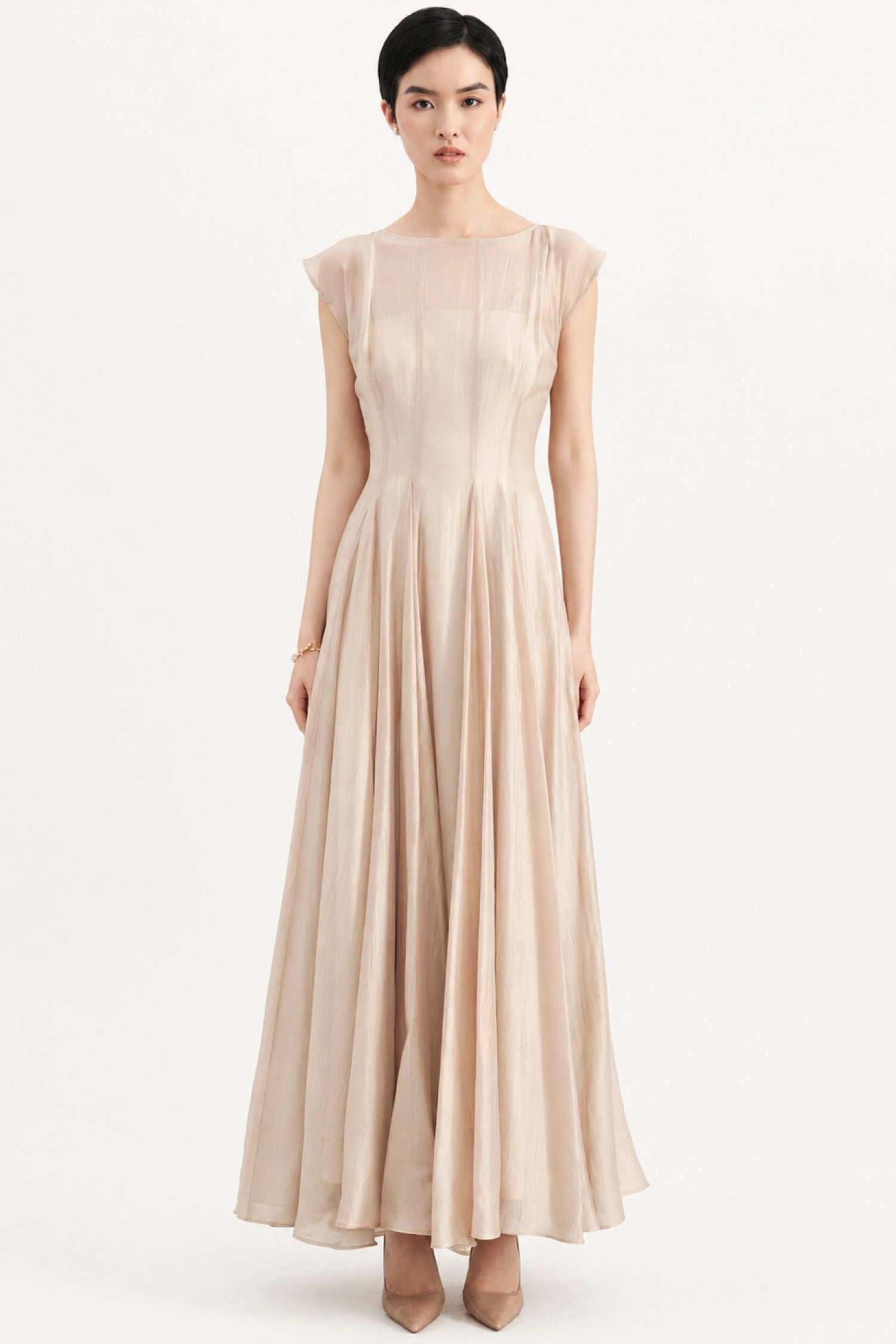 Ceres Two-piece Dress In Beige