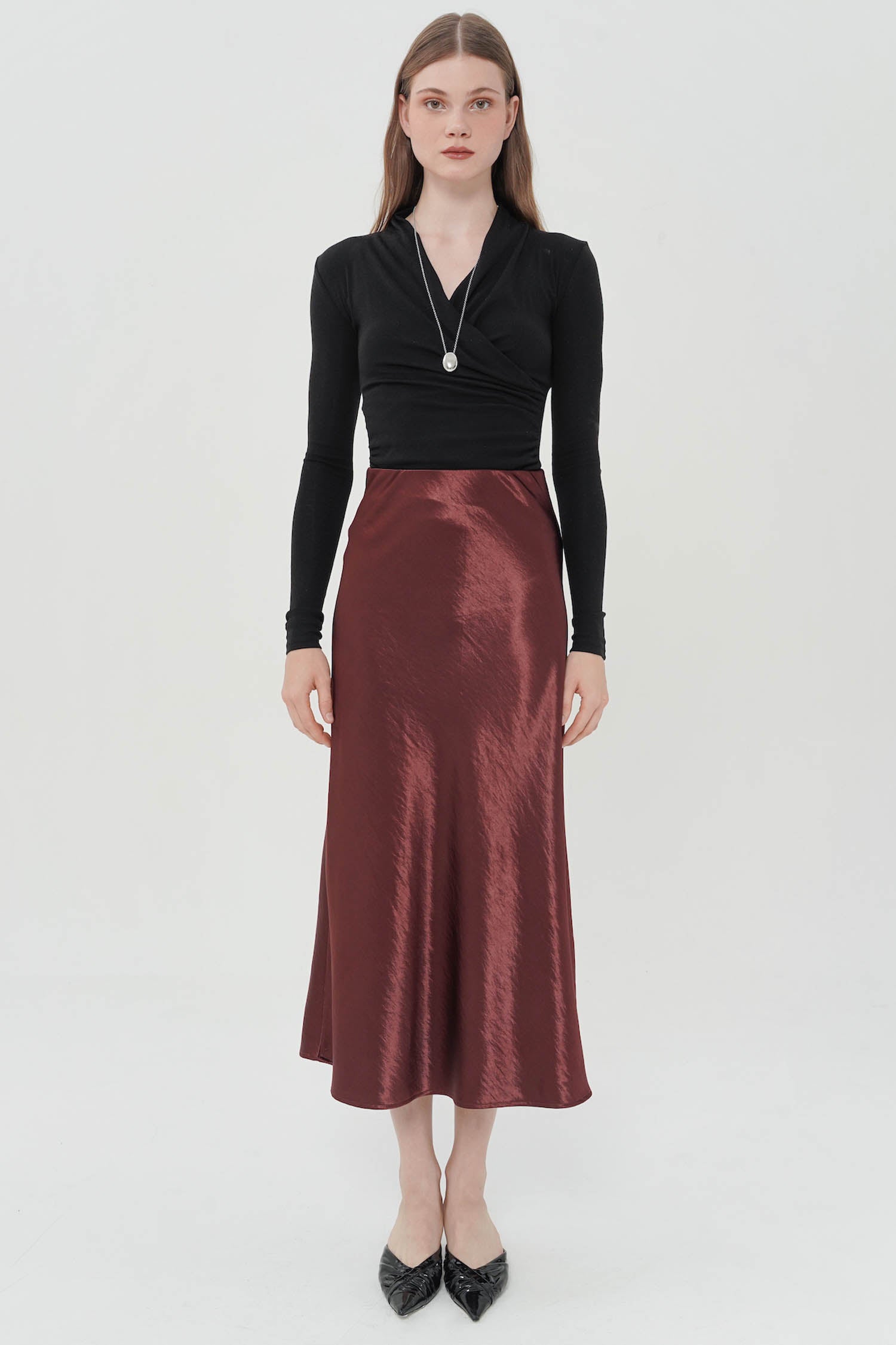 Francie Maxi Skirt In Maroon