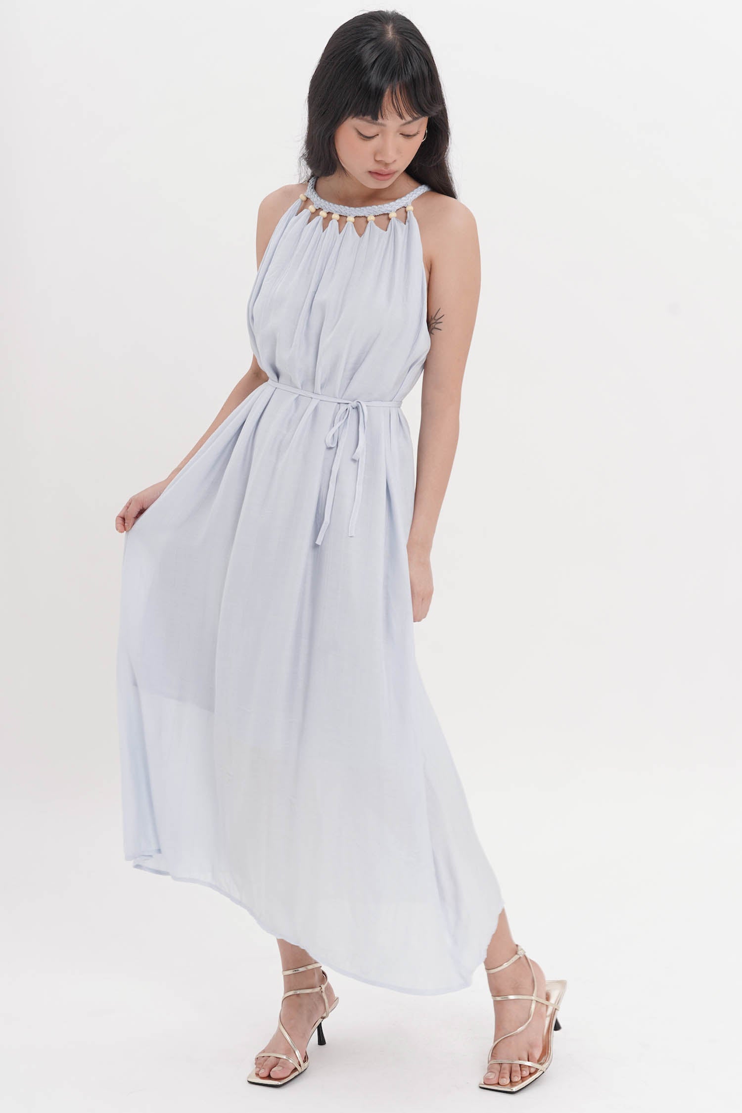 Enzy Midi Dress In Baby Blue