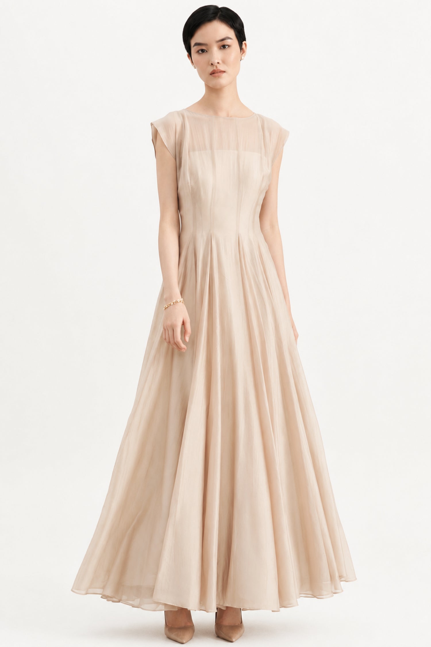 Ceres Two-piece Dress In Beige