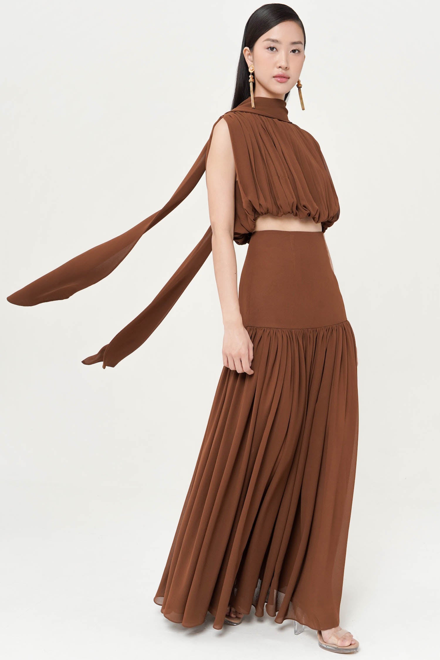 Meurice Top in Coffee Brown