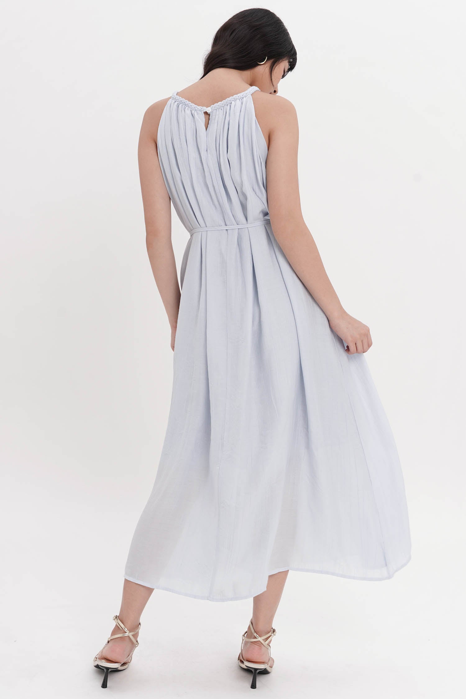 Enzy Midi Dress In Baby Blue