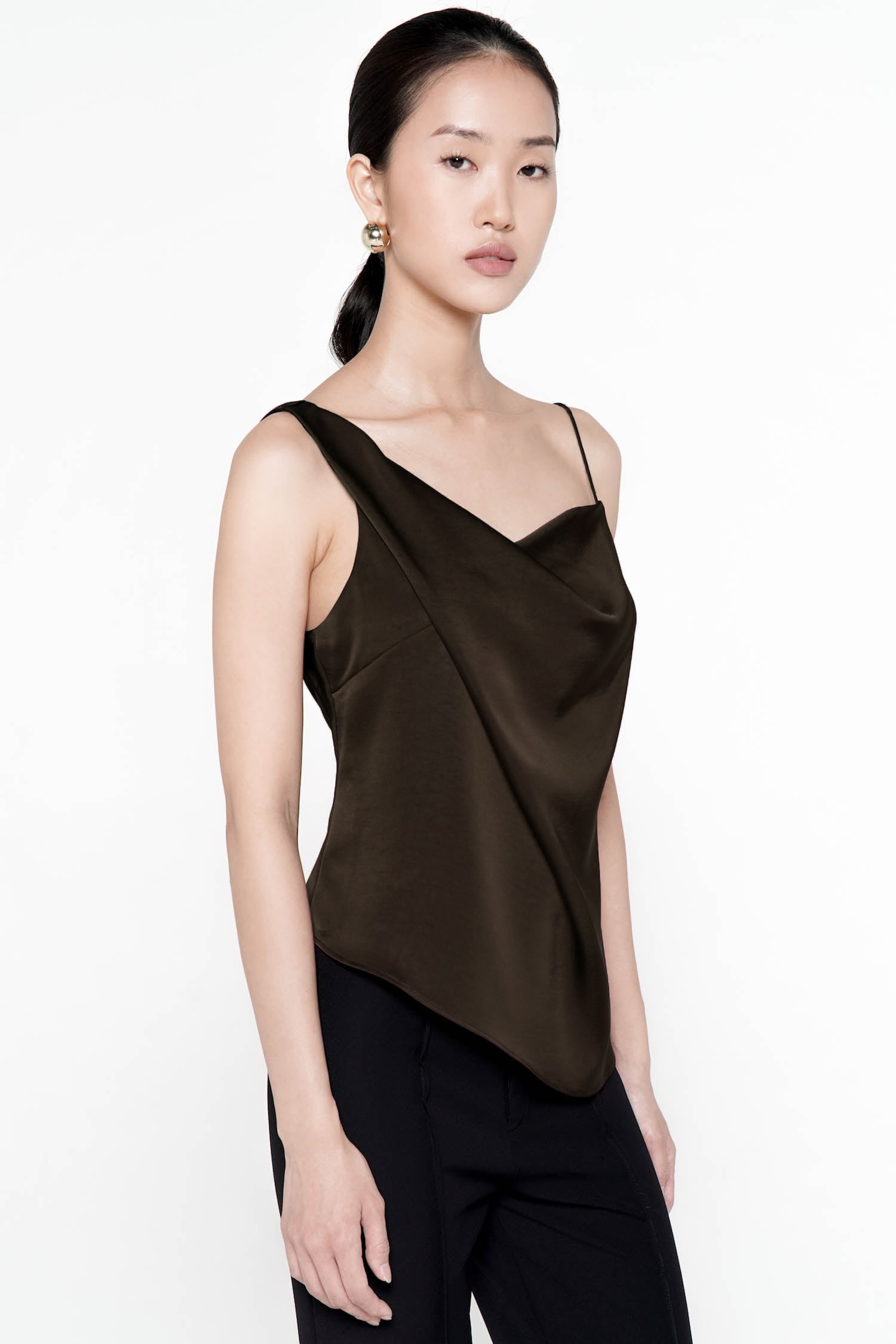Mykonos Asymmetrical Top In Cocoa