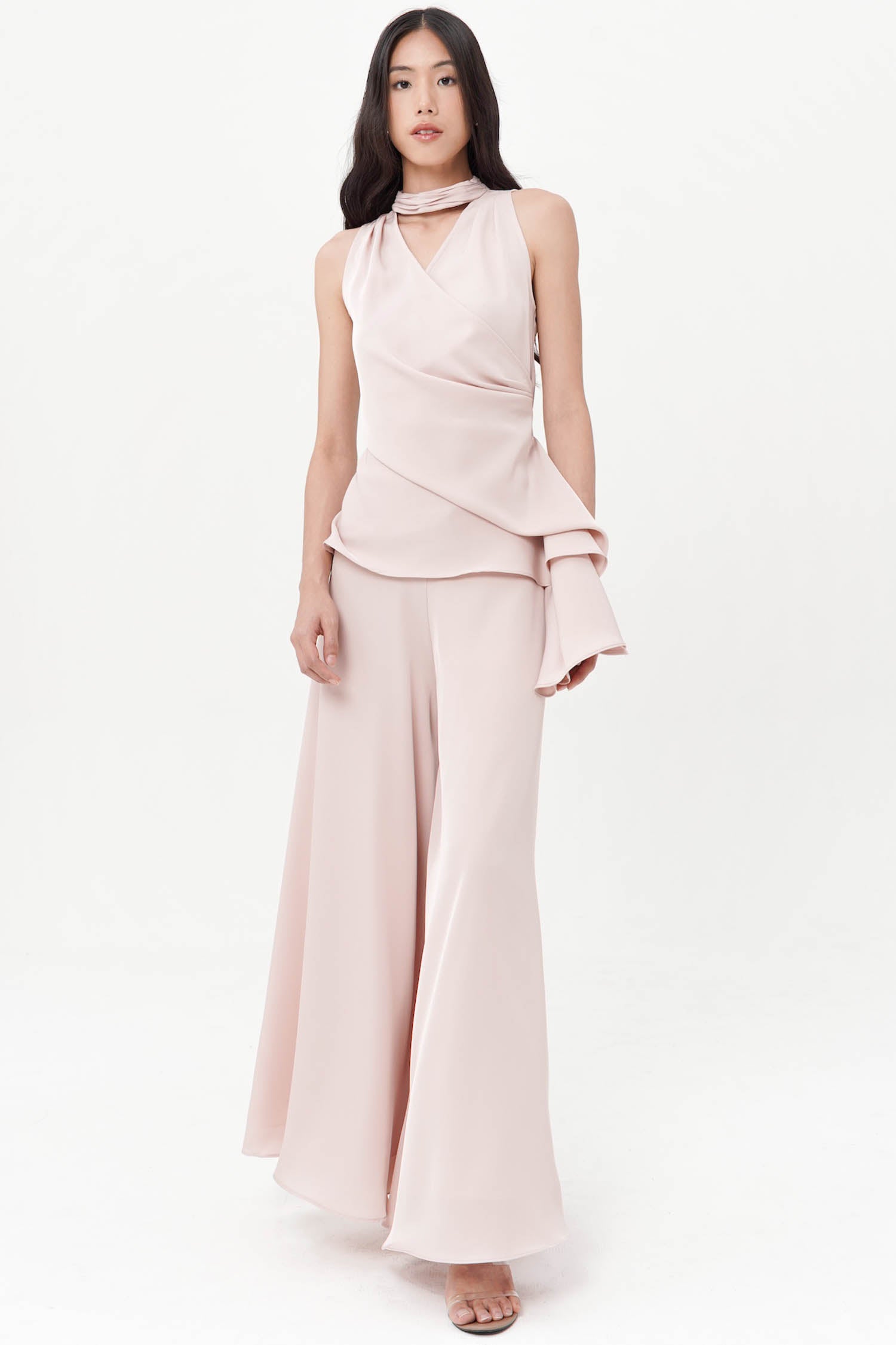 Ophira Flare Pants In Dusty Pink