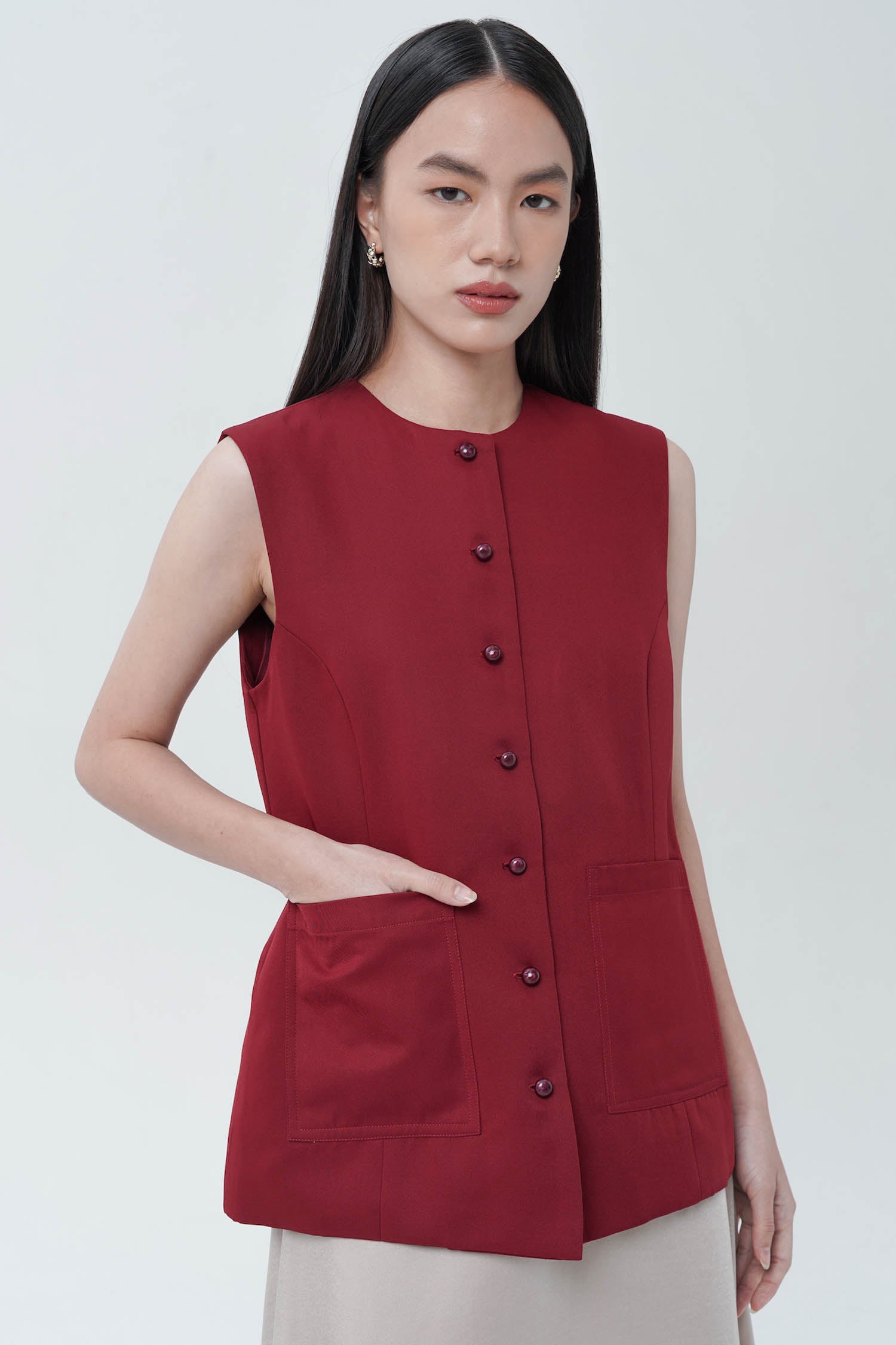 Hala Top In Maroon